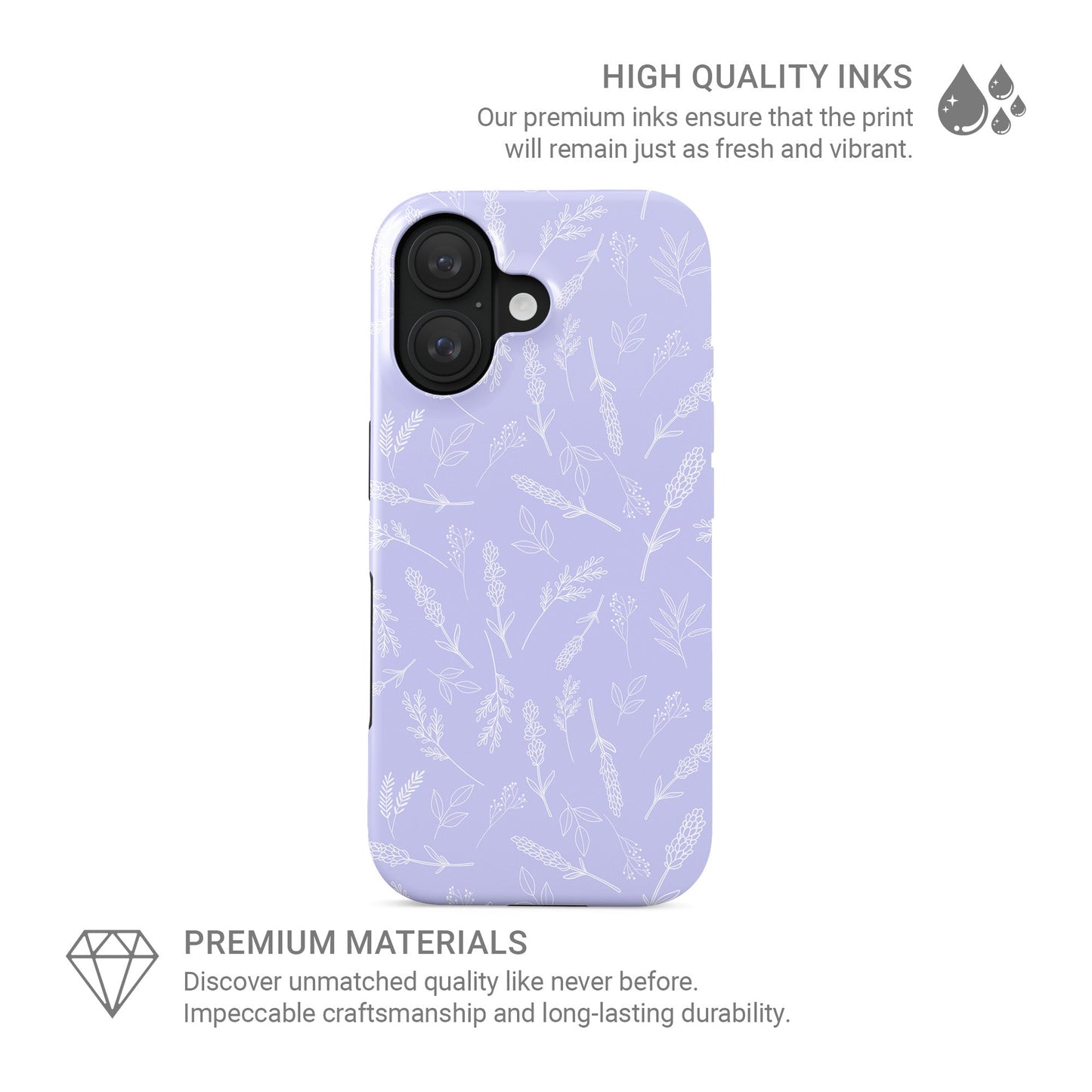 Lavender lilac boho MagSafe tough protective phone case