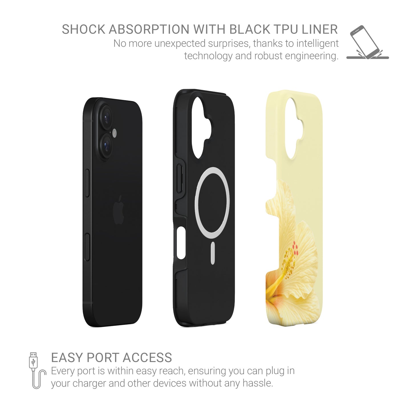 Lemon Hibiscus Bloom | Magsafe Tough Phone Case