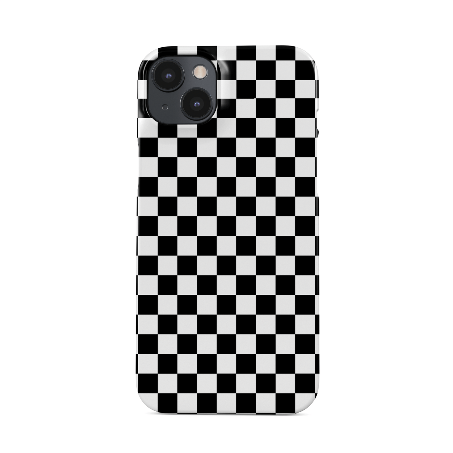Black and white checkered snap phone case – Mono Grid design from the Checkmate Collection, trendy minimal phone case for iPhone,Samsung and Google Pixel