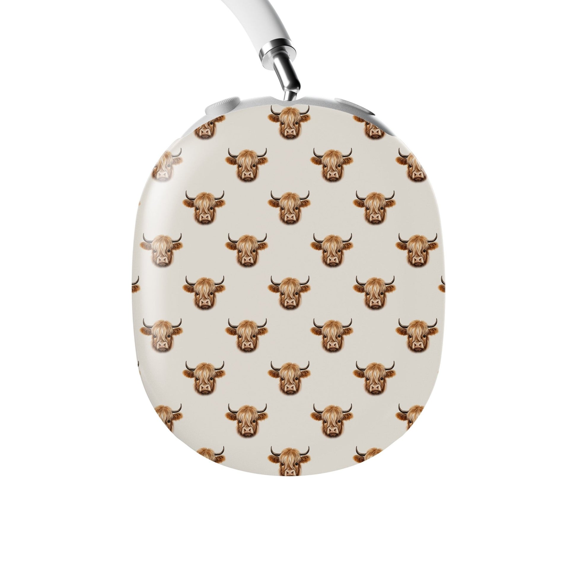 Designer AirPods Max case with Highland cow artwork