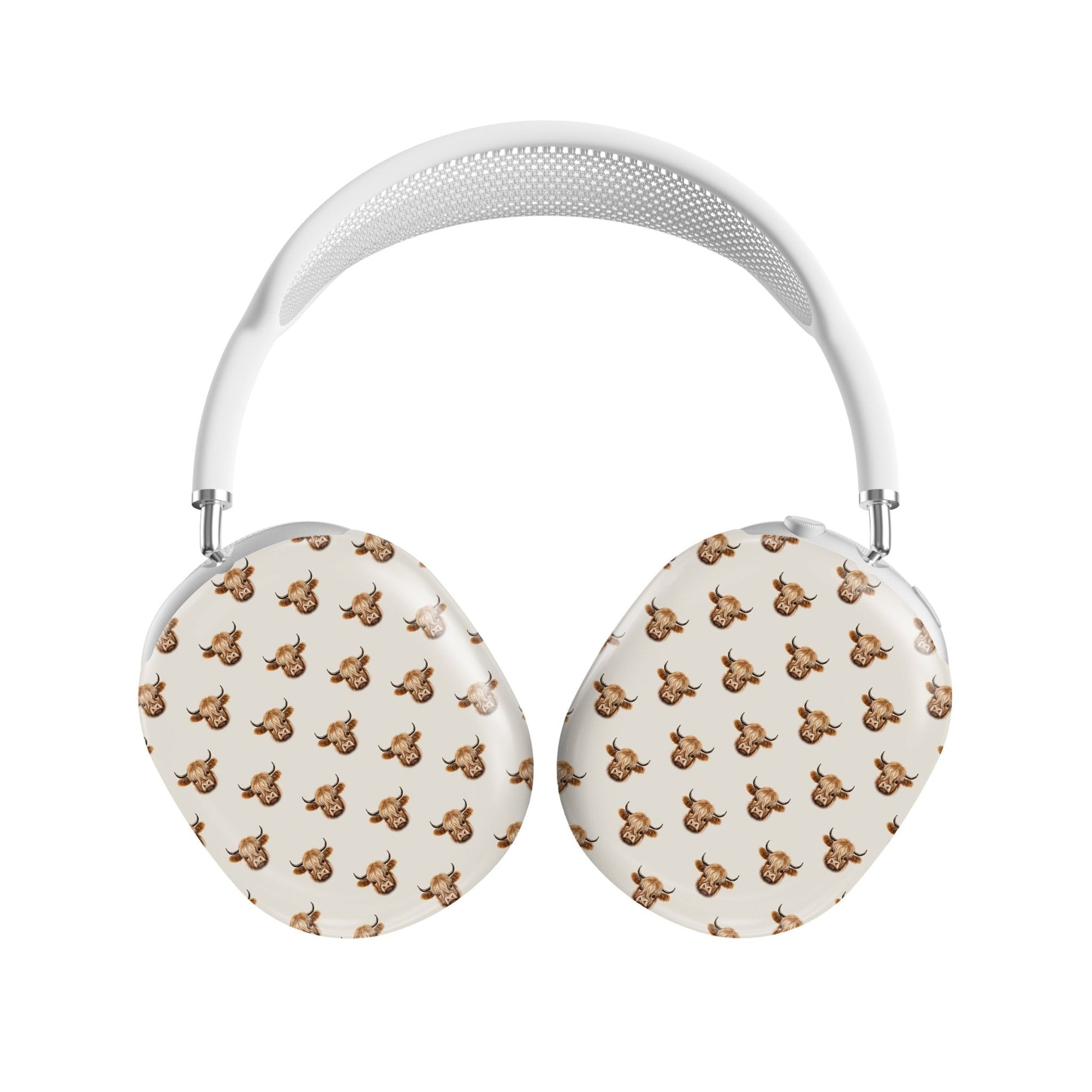 Designer AirPods Max case with Highland cow artwork