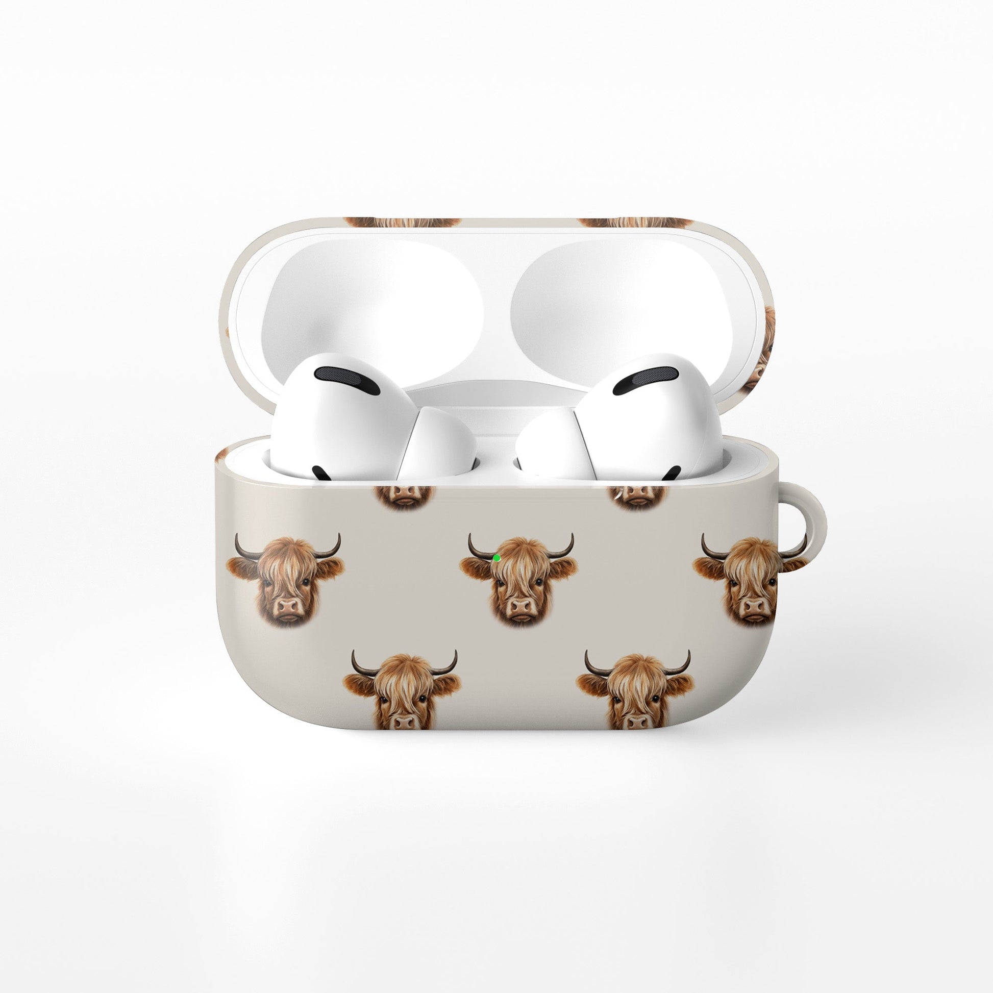 Moo-na Lisa Highland cow designer AirPods case