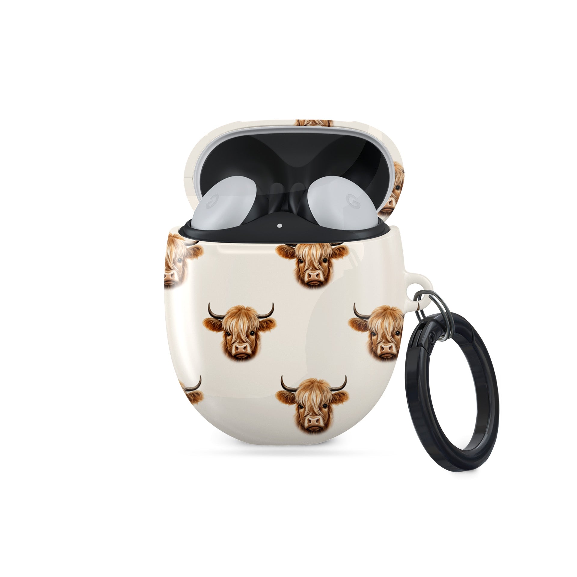 Stylish autumn Pixel Buds accessory rustic cow pattern