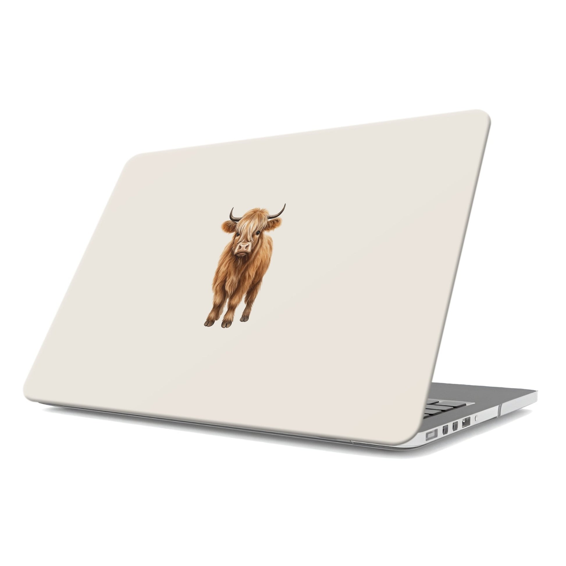 MacBook Case with quirky Highland cow portrait design