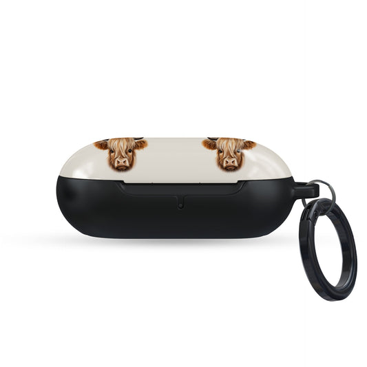 Quirky Galaxy Buds cover with Highland cow faces