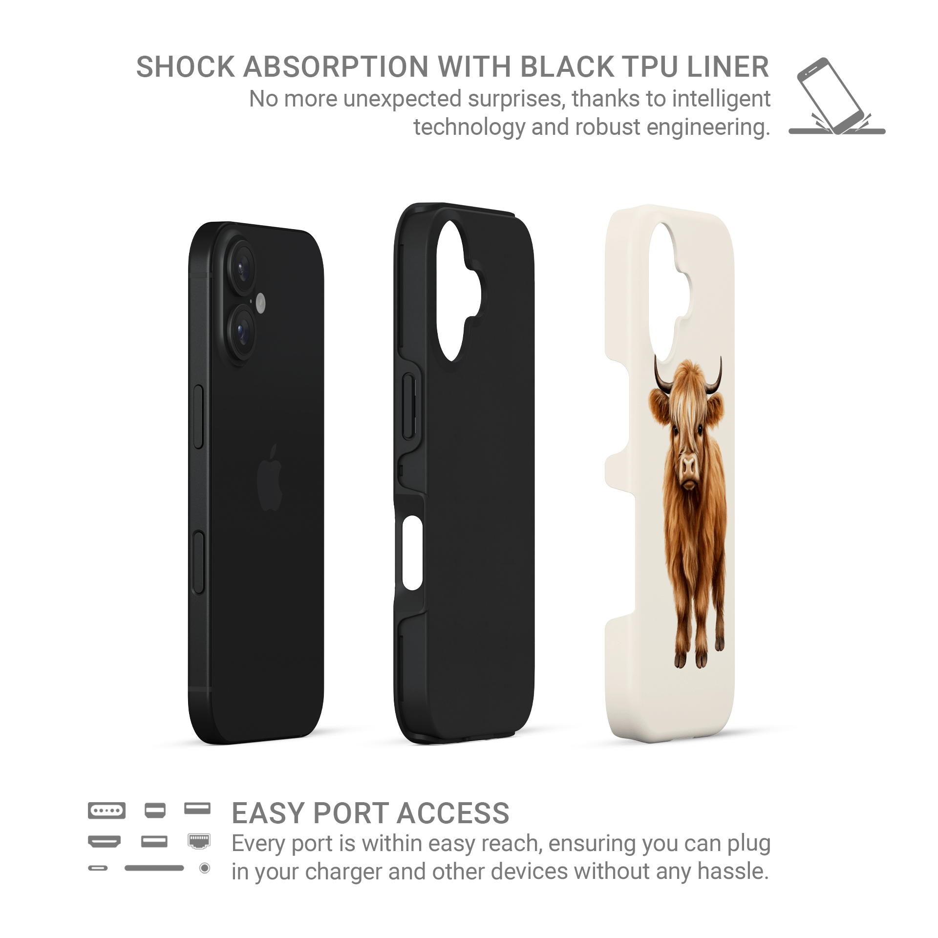 Highland cow phone case