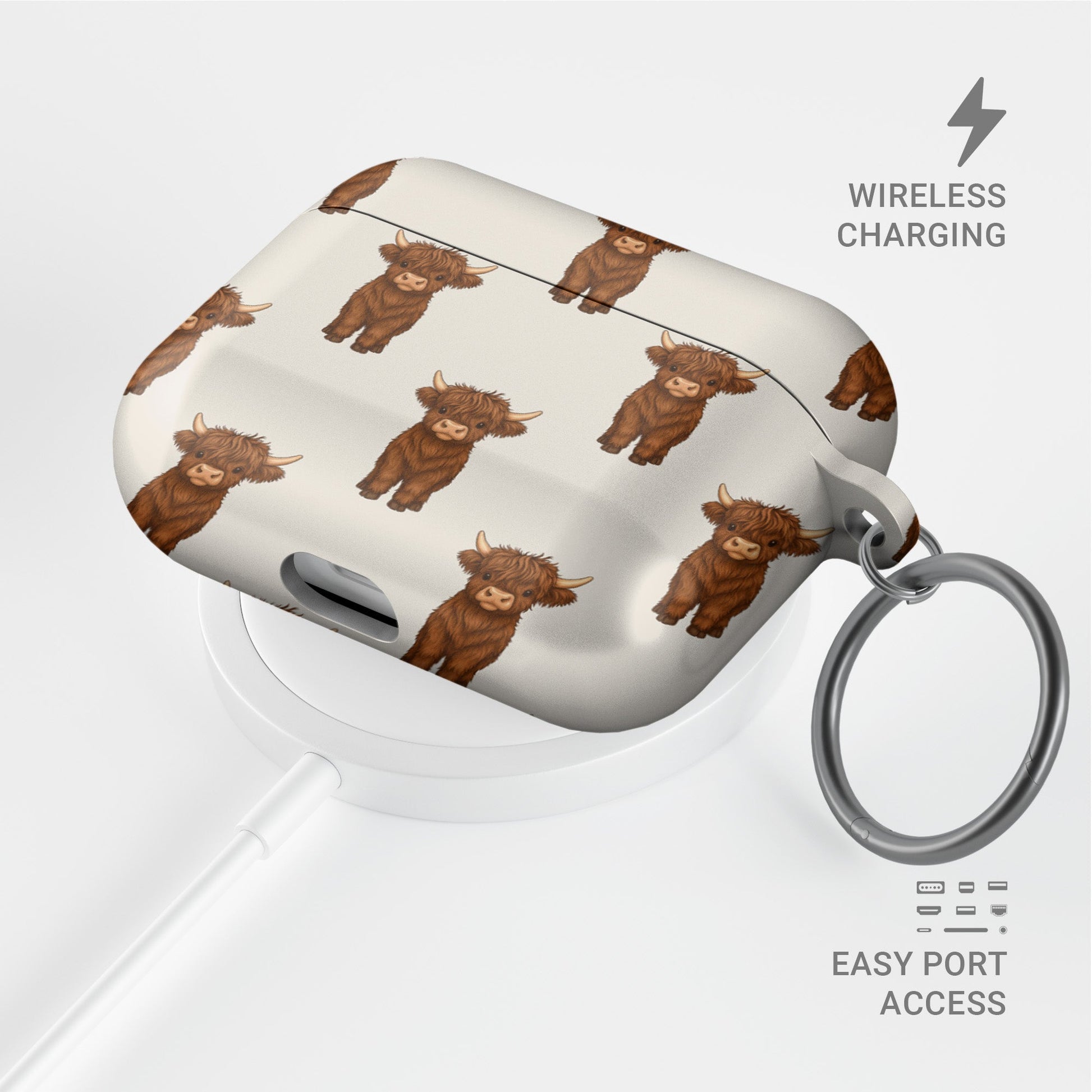 Cute AirPods case with cow calf design