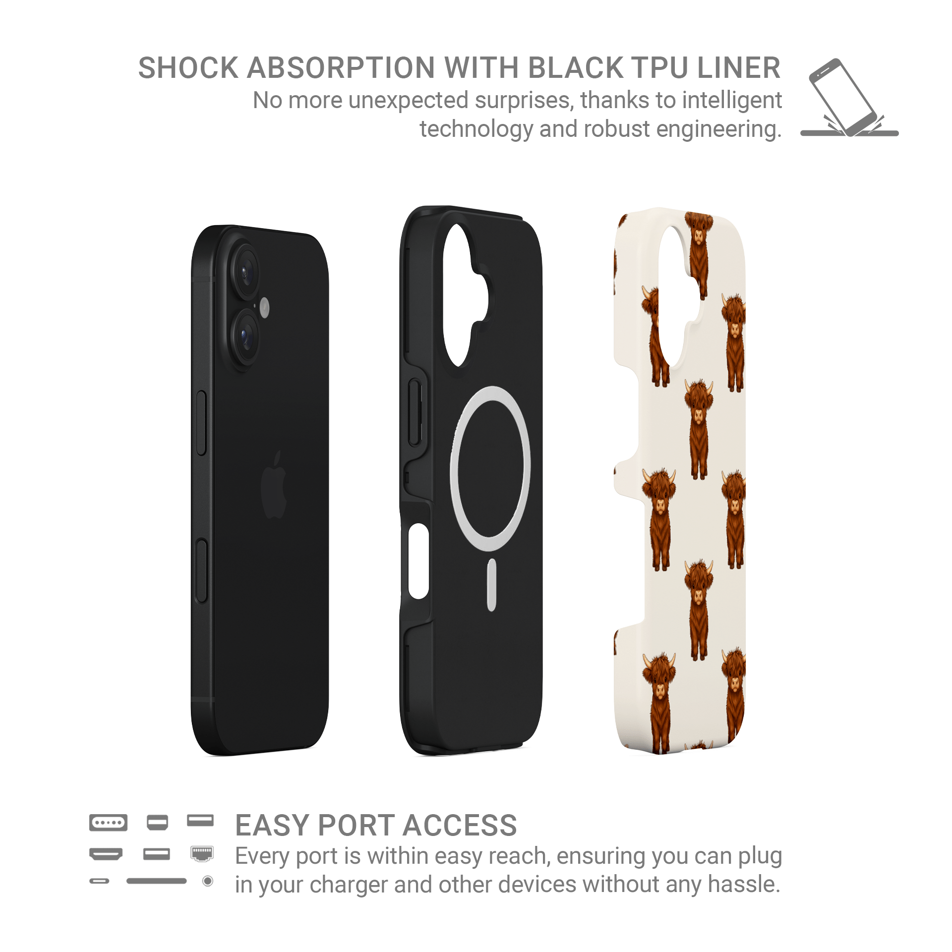 MagSafe cow print phone case