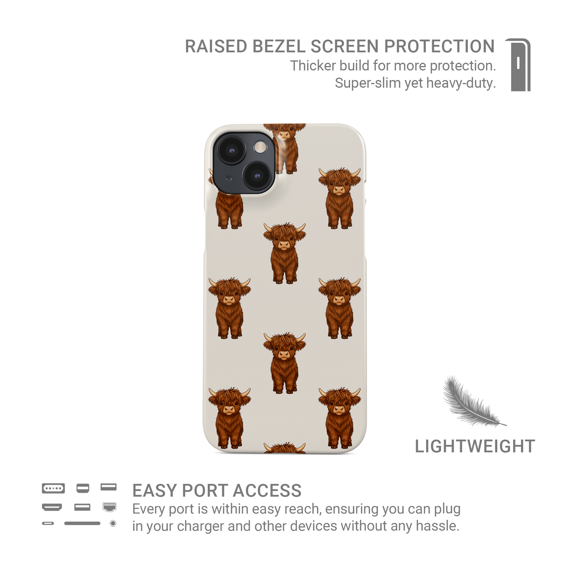 Autumn protective phone case with cow