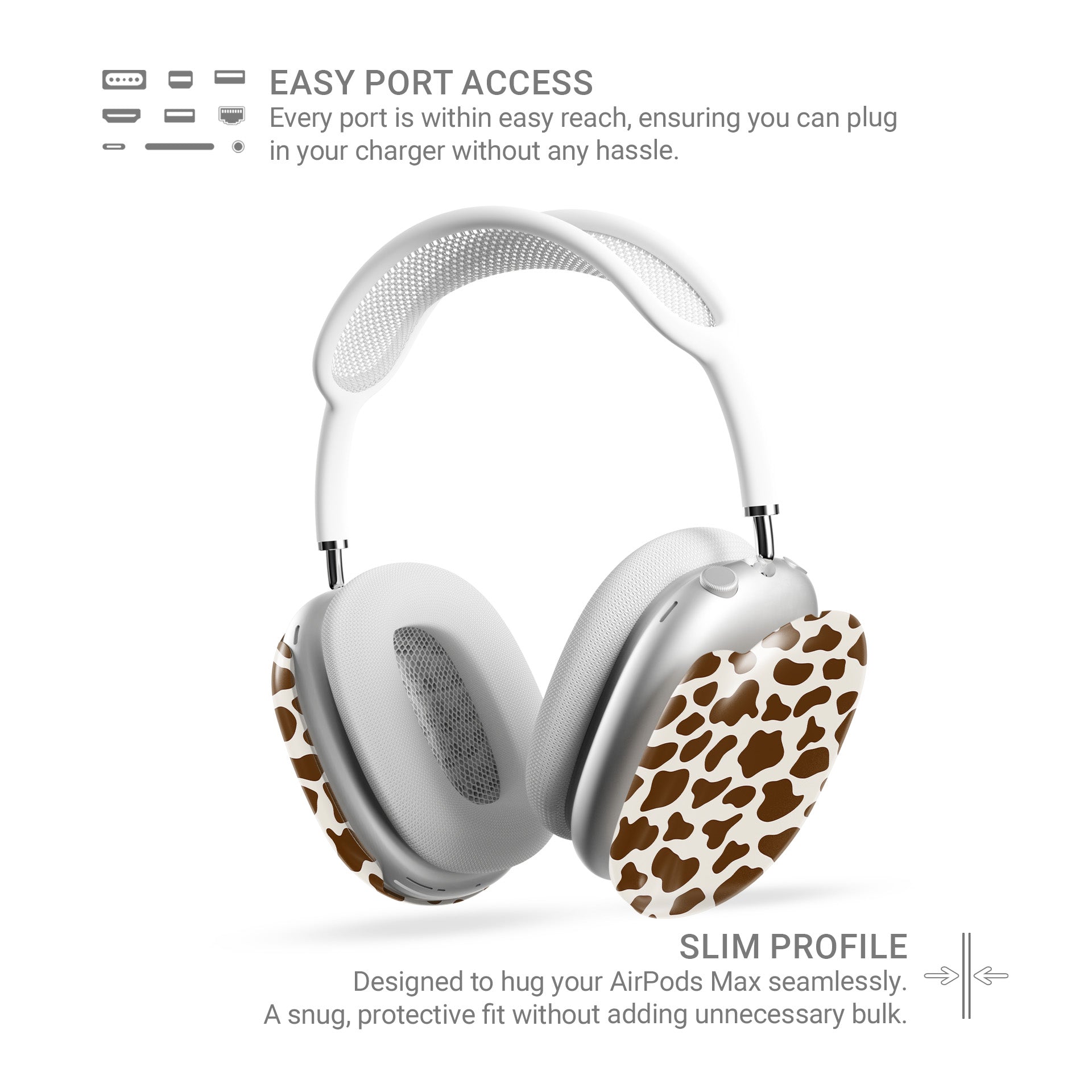 Moocha Latte coffee cow print AirPods Max case