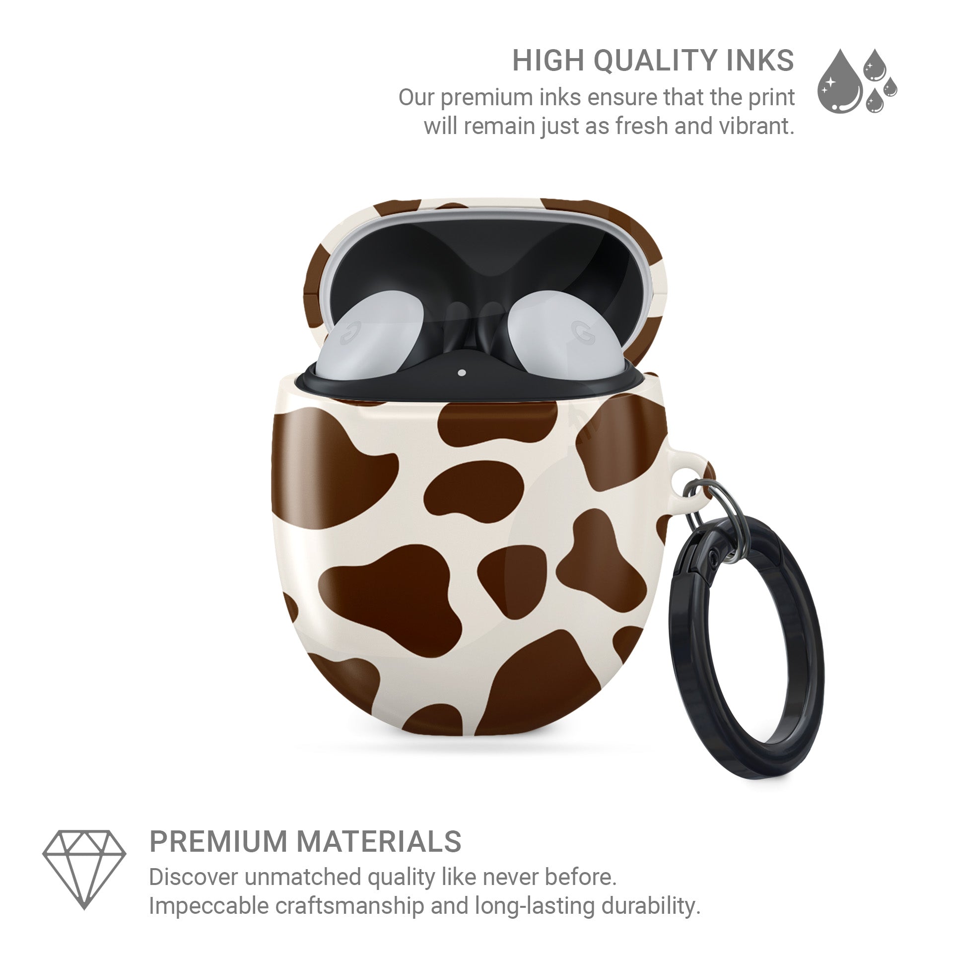 Moocha Latte coffee cow print Google Pixel Buds case