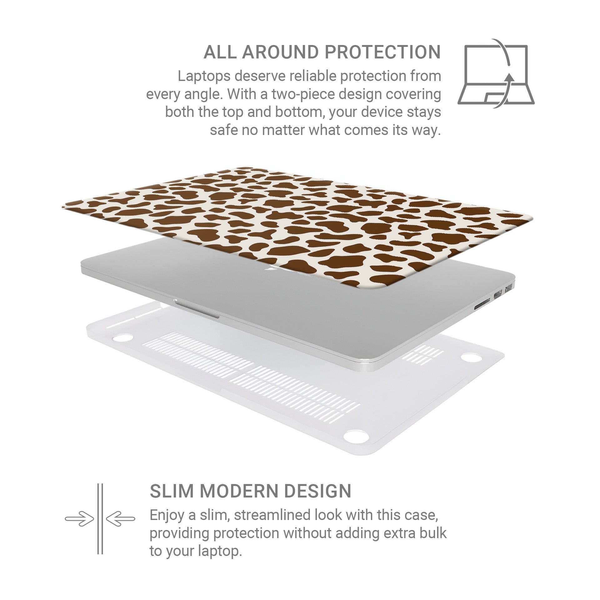 Moocha Latte MacBook Case with coffee cow print design