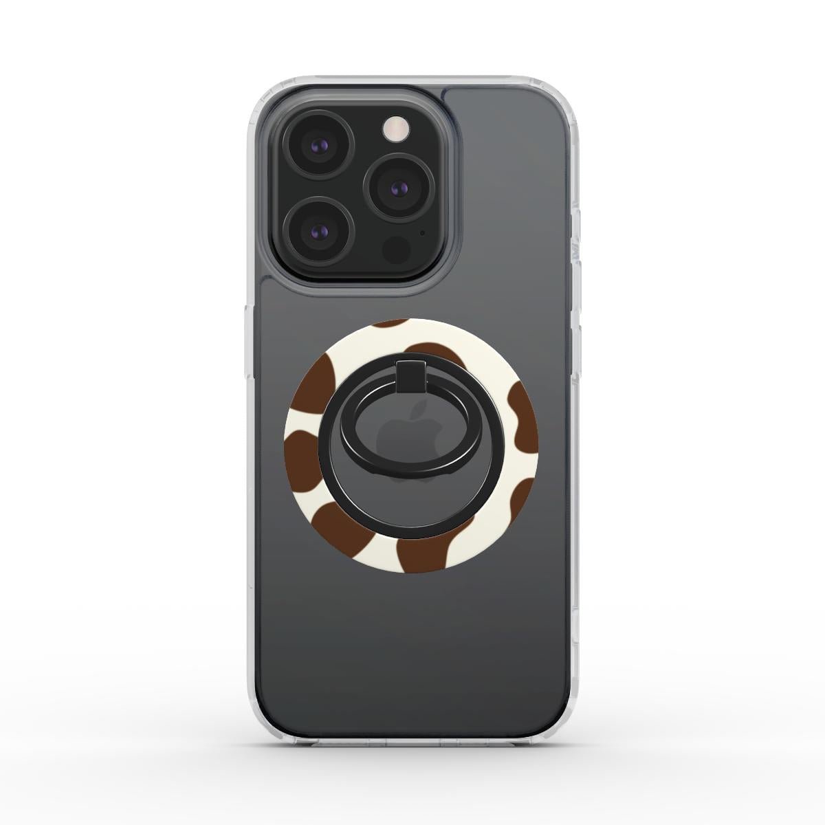 Moocha Latte cow print MagSafe magnetic phone ring holder