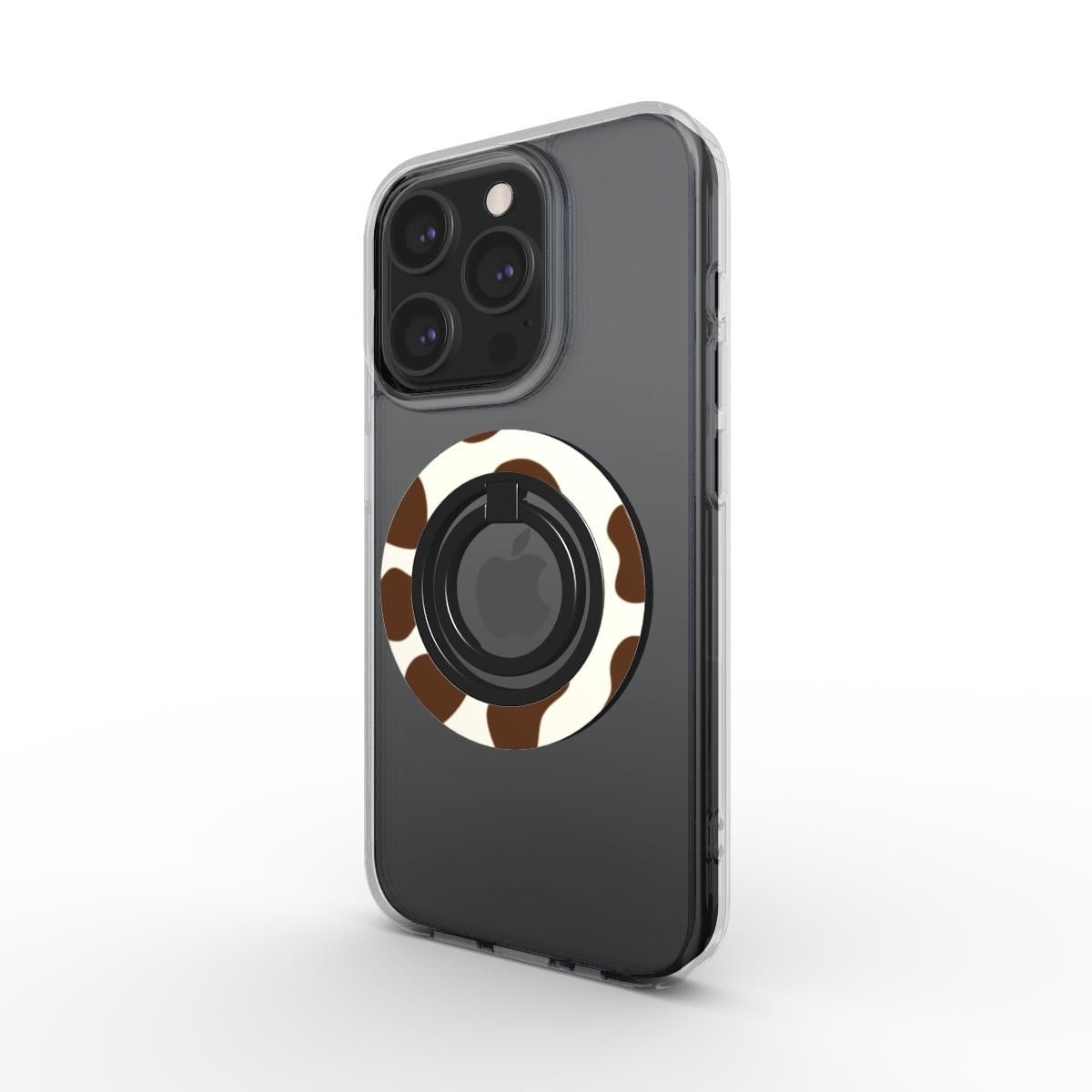 Moocha Latte cow print MagSafe magnetic phone ring holder