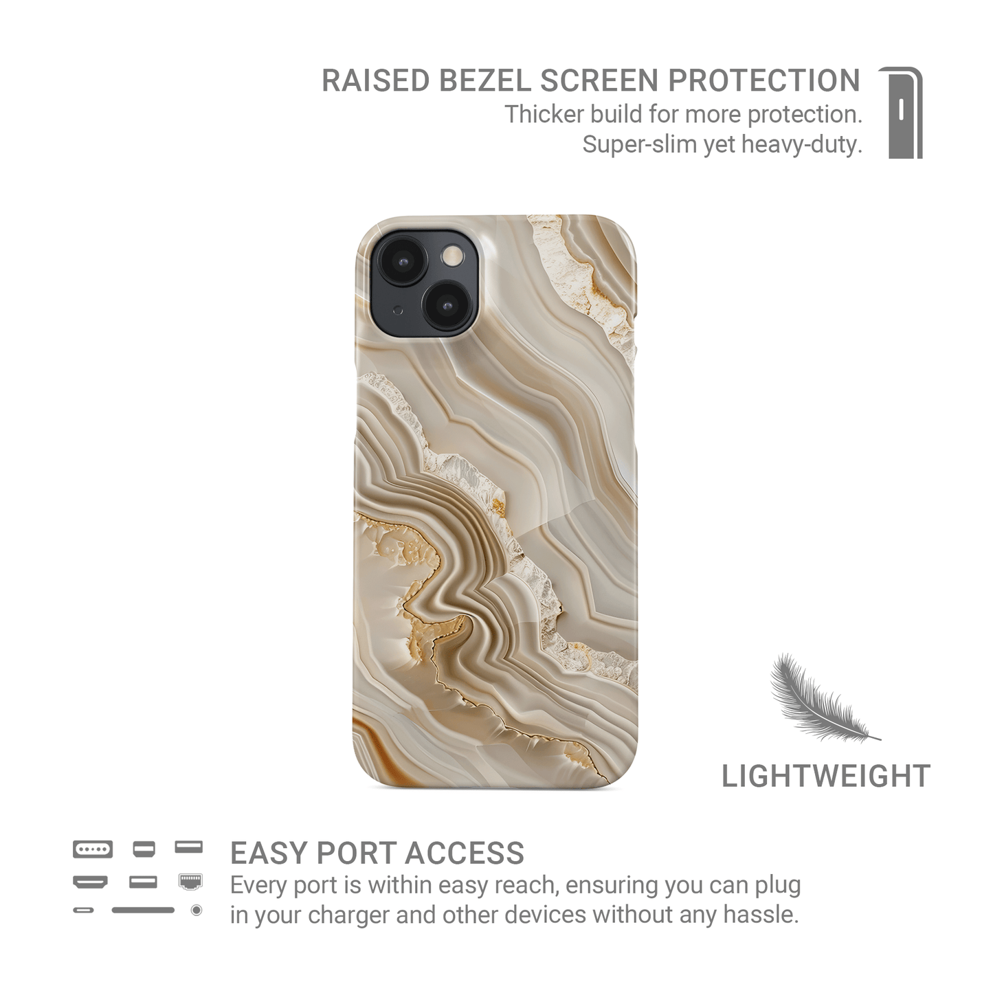 Marble protective phone case