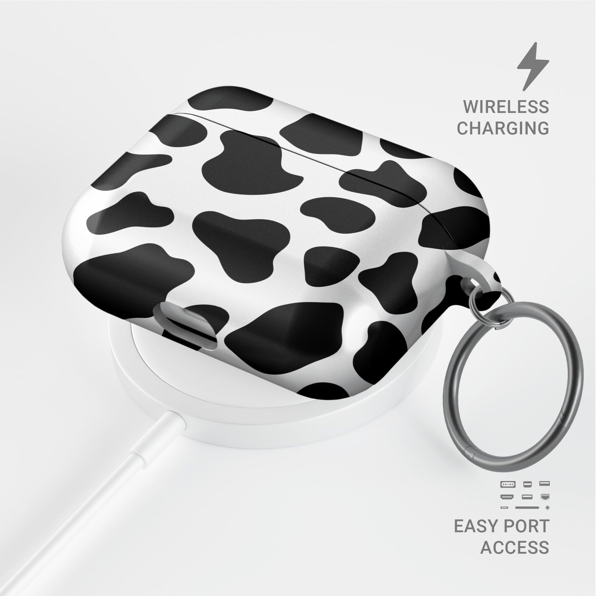Stylish cow print AirPods case, autumn collection