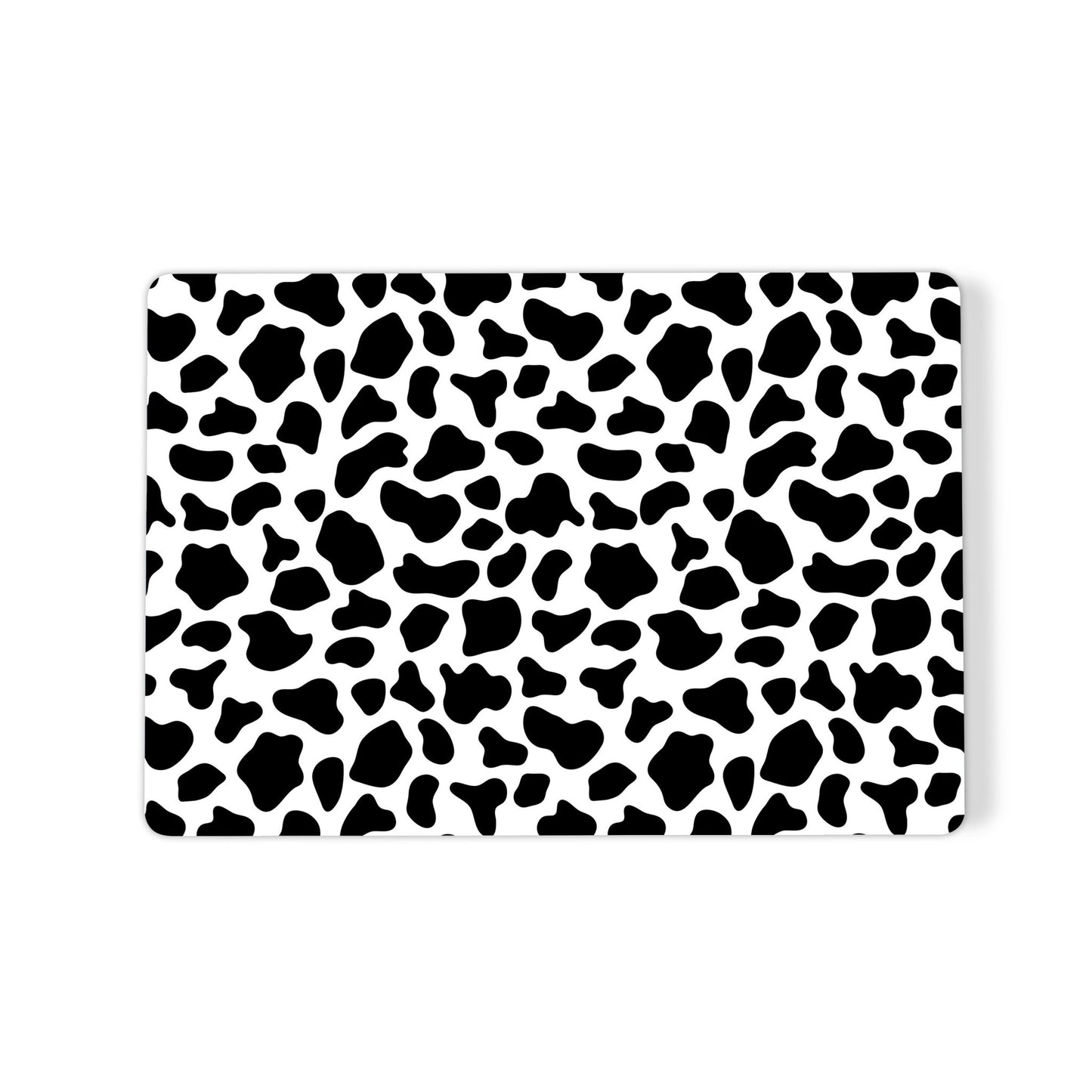 Mootique Noir MacBook Case with bold black and white cow print