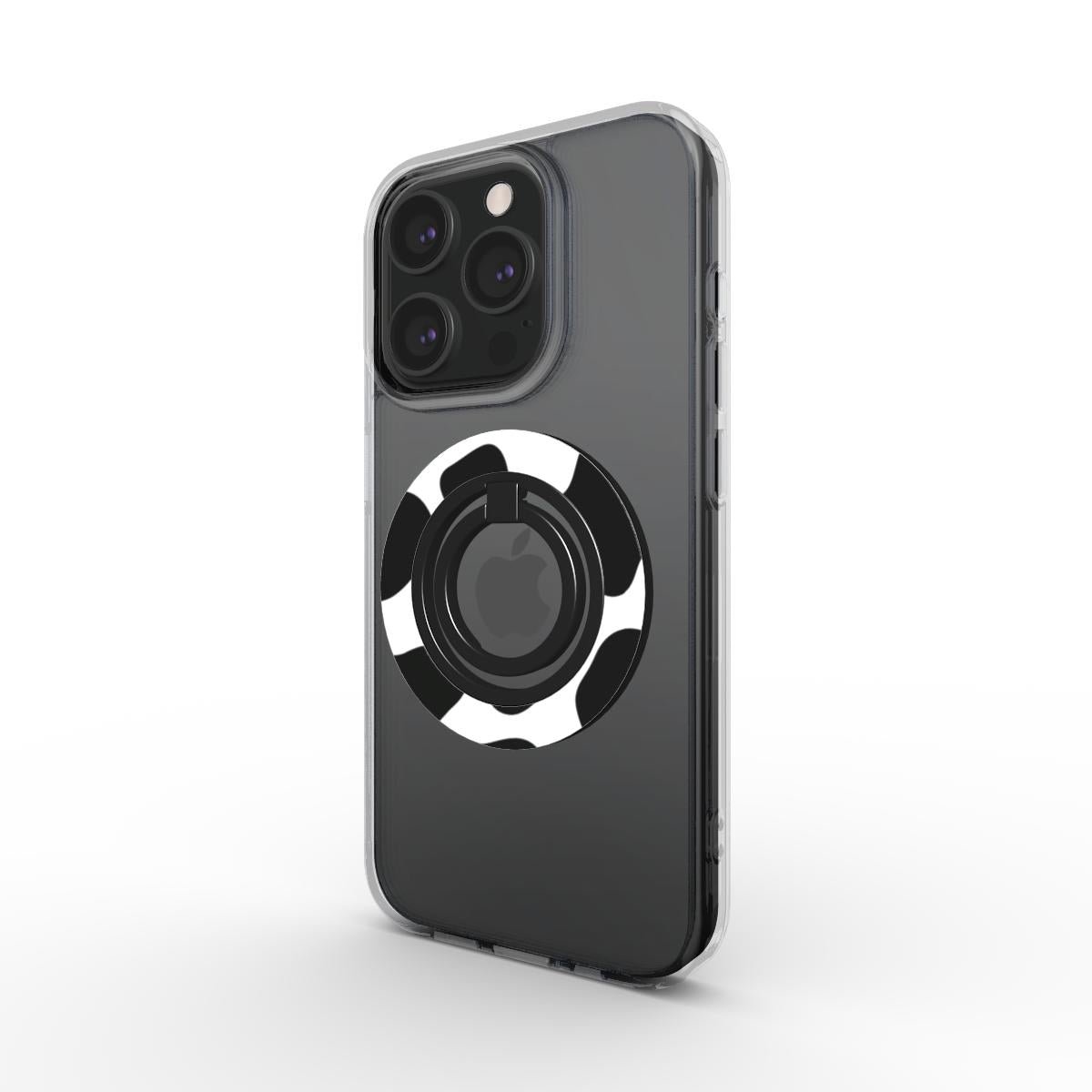 Mootique Noir cow print MagSafe magnetic phone ring holder