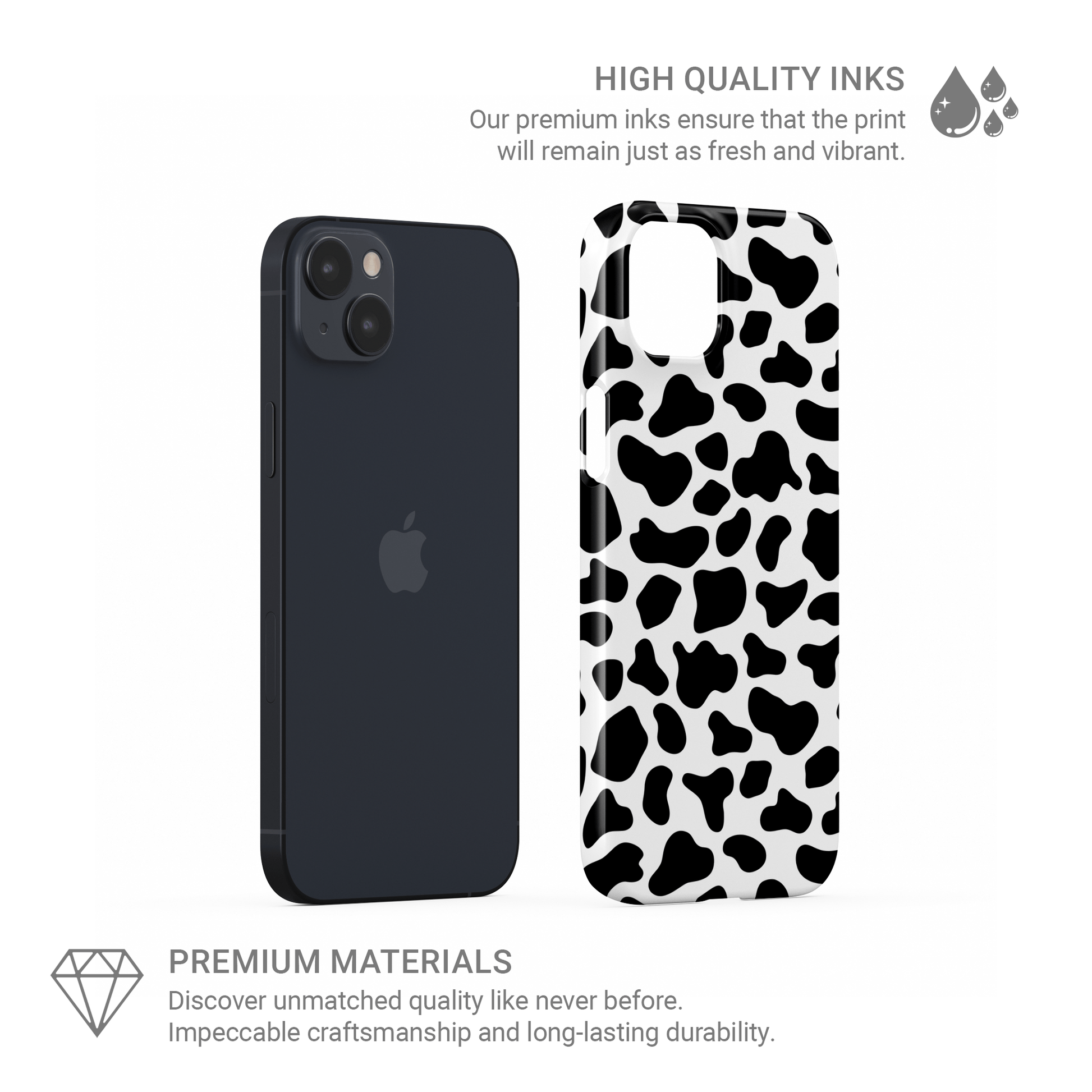 protective phone case with cow print
