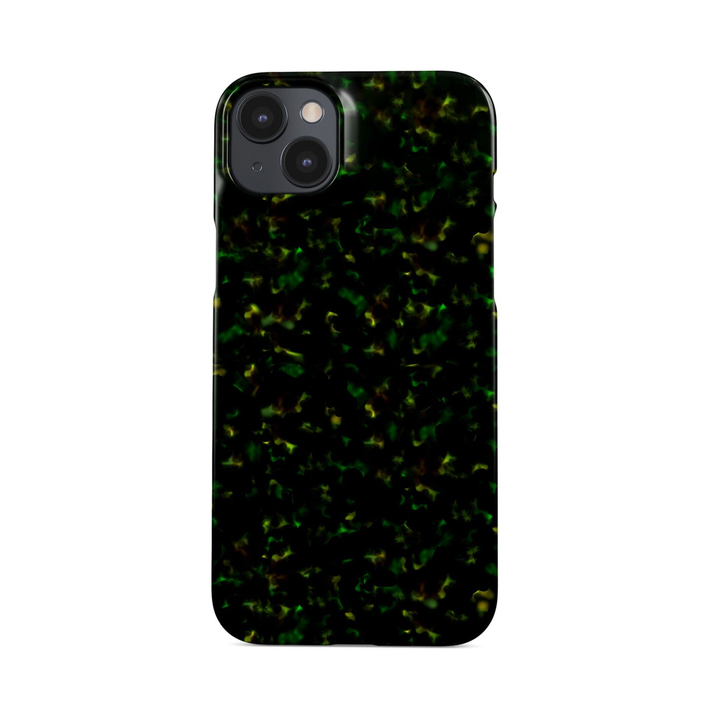 Obsidian Moss Snap Phone Case in glossy green and gold marbled design – Ink and Ember Collection by Case & Charm