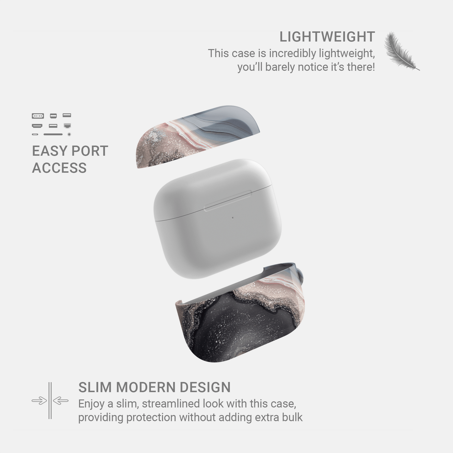 Opaline Fog | Apple AirPods Tough Case - Case & Charm