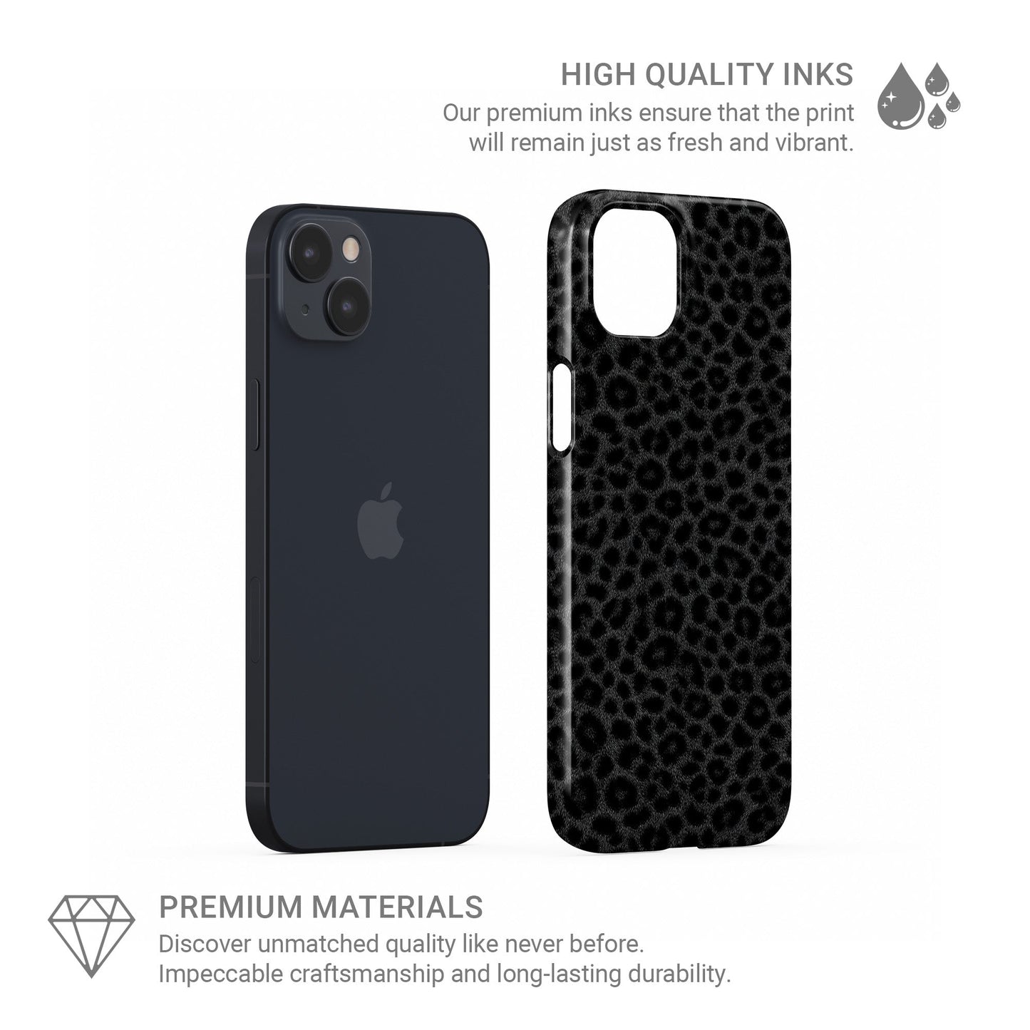 Slim and lightweight black leopard print Snap Phone Case design