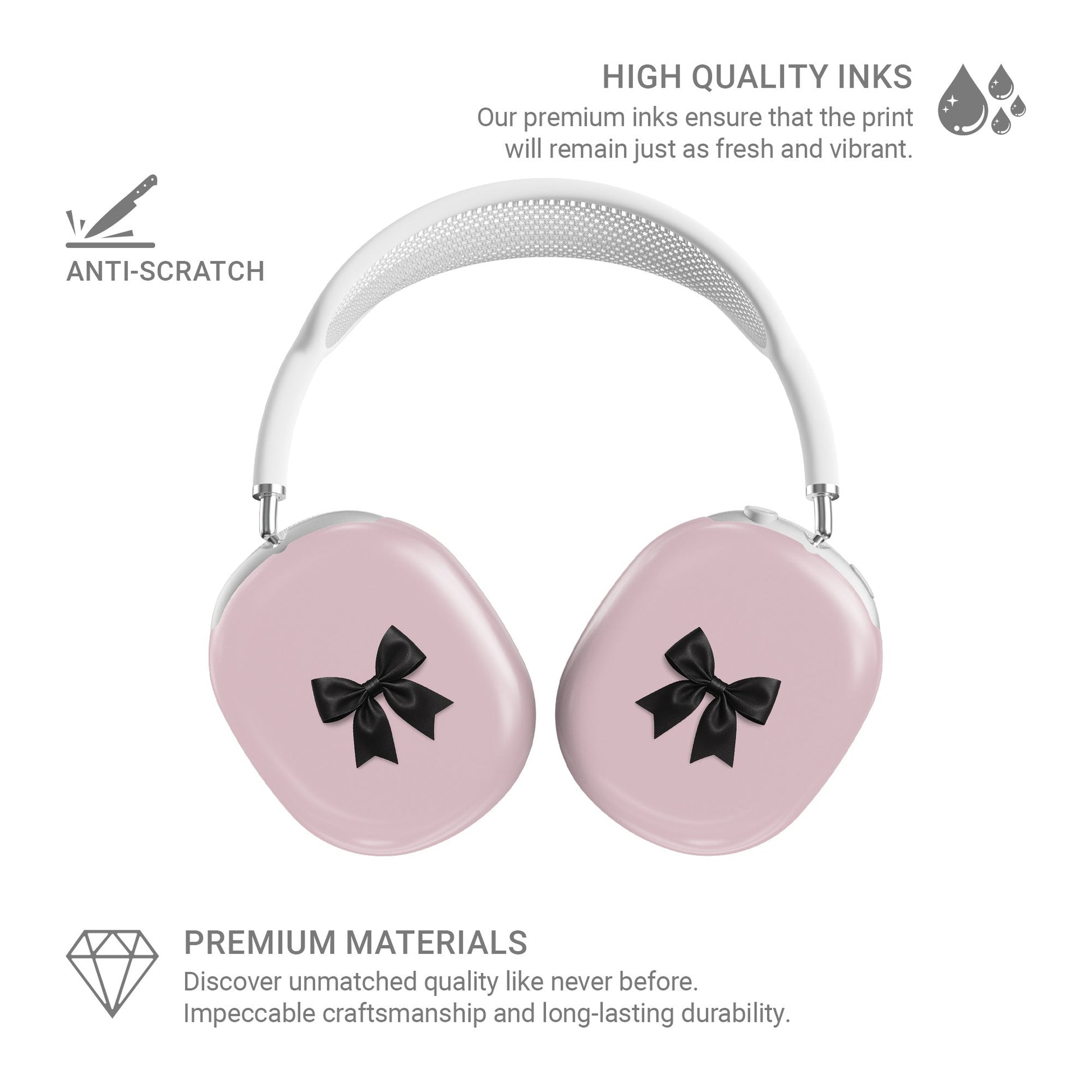 Slim protective AirPods Max case with Parisian bow motif