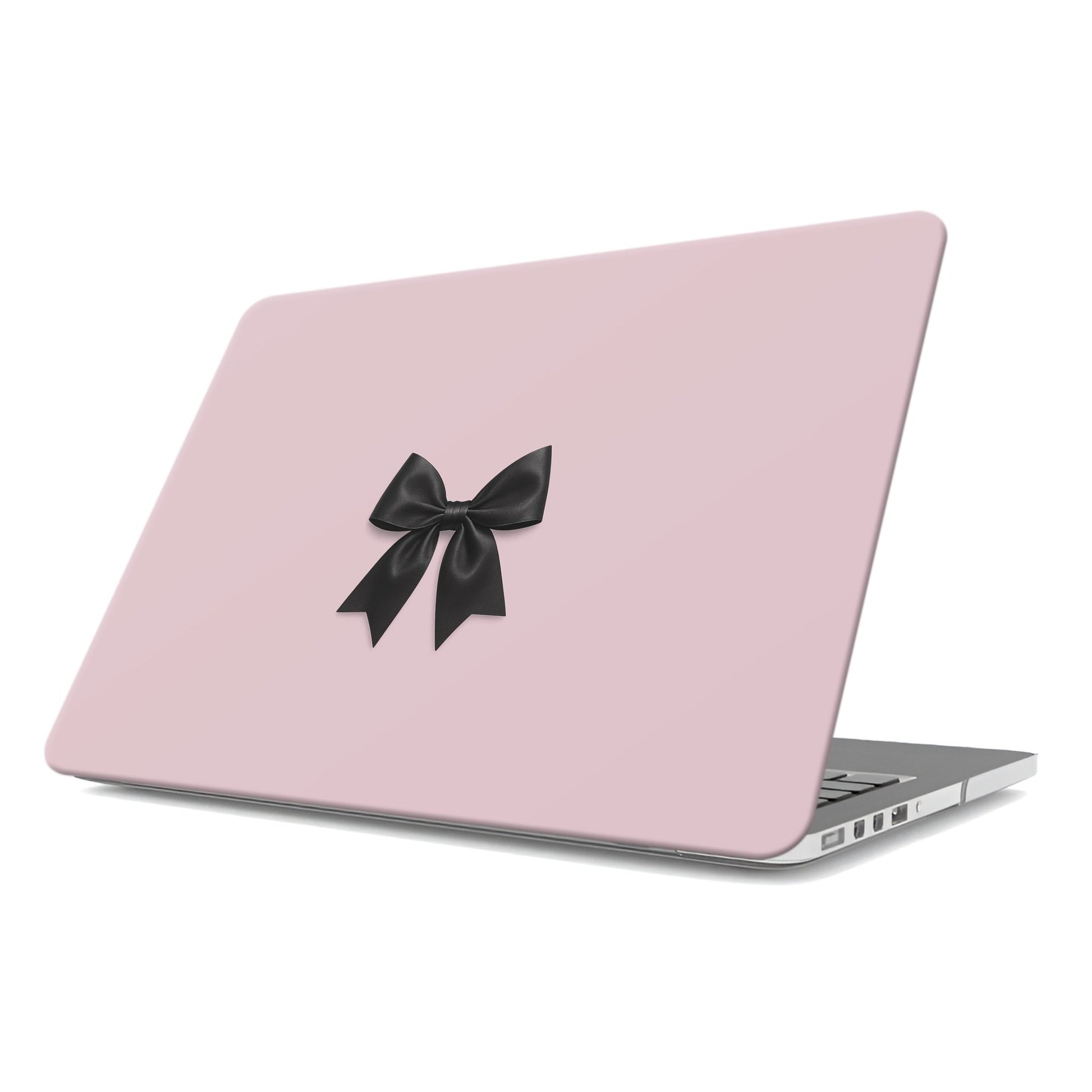 Parisian Satin MacBook Case with black ribbon bow design