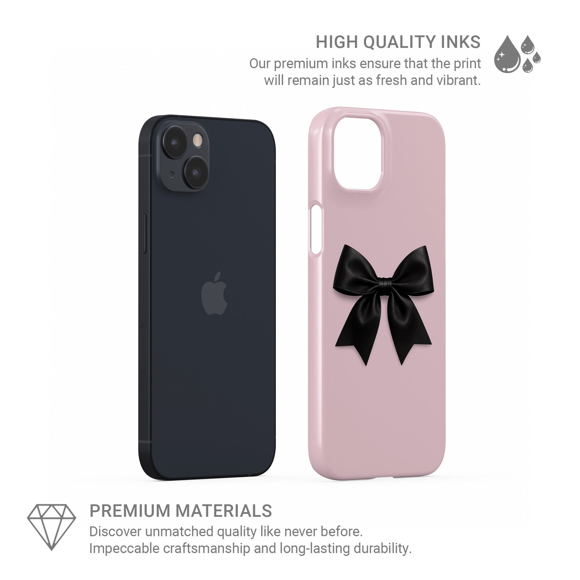 Slim Snap phone cover with chic black bow