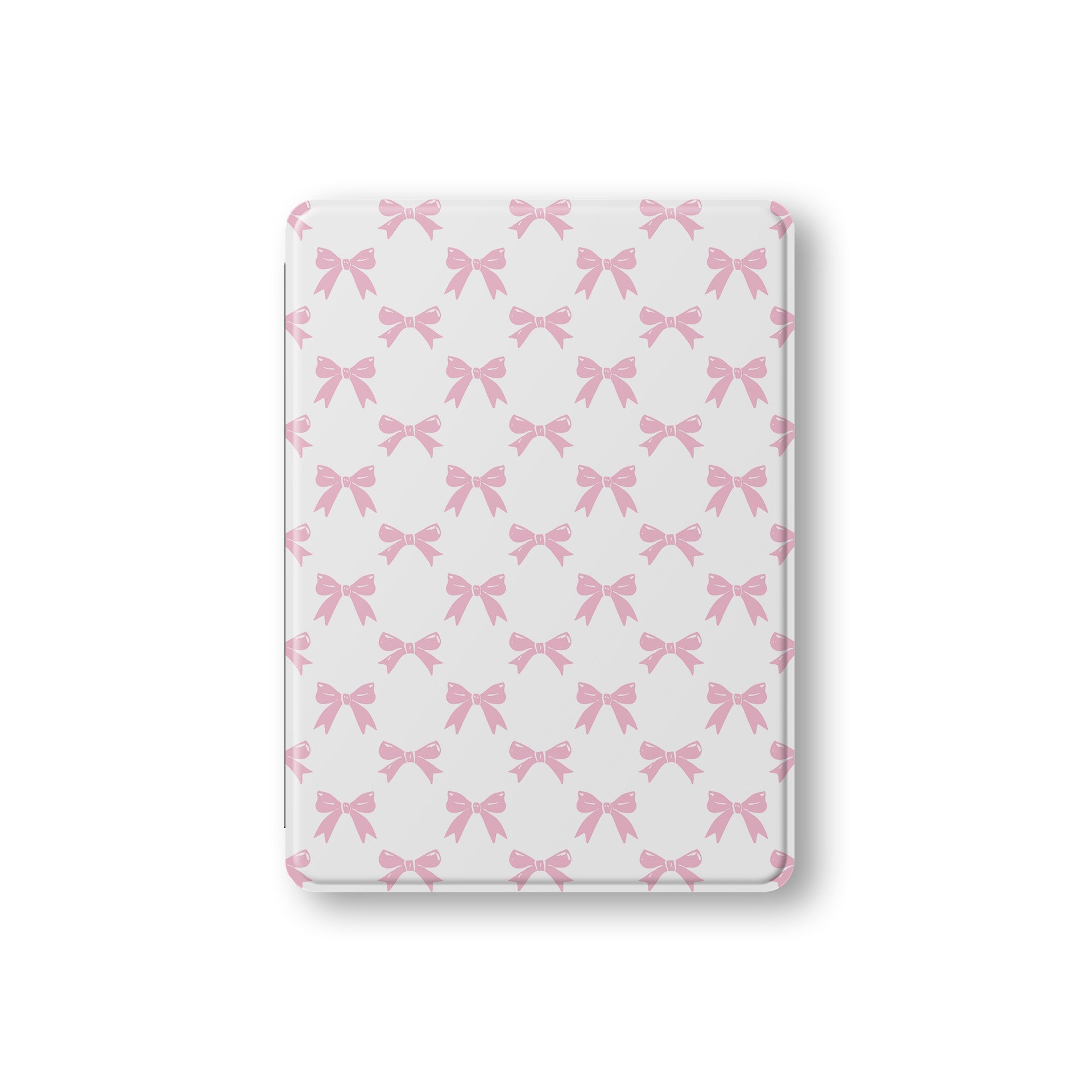 Pastel Confetti iPad Case with pink bows on white background – slim, protective, lightweight tablet cover with Apple Pencil slot and coquette design.