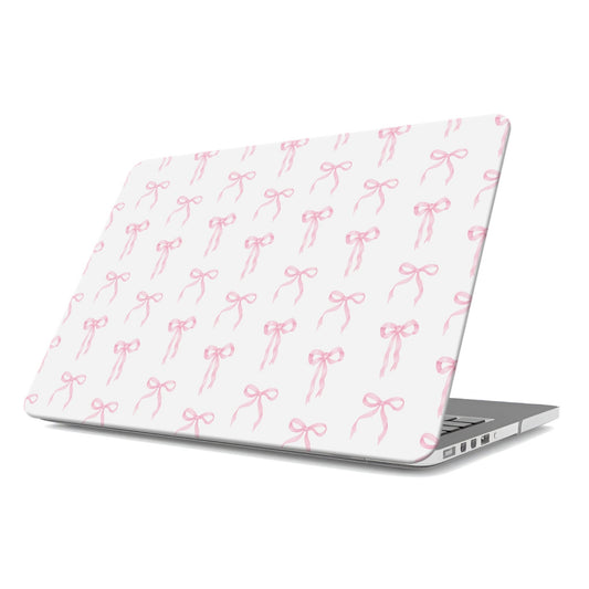 Pastel Confetti MacBook Case with pink ribbon bow design