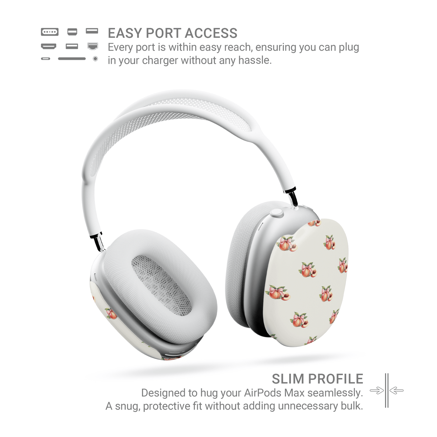Peachy Charm | Apple AirPods Max Tough Case - Case & Charm