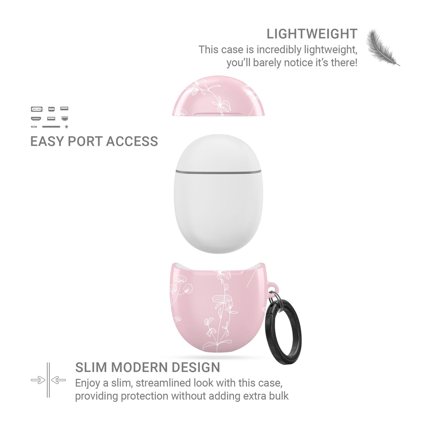 Petal Hush | Google Pixel Buds Tough Case - Tech Accessories