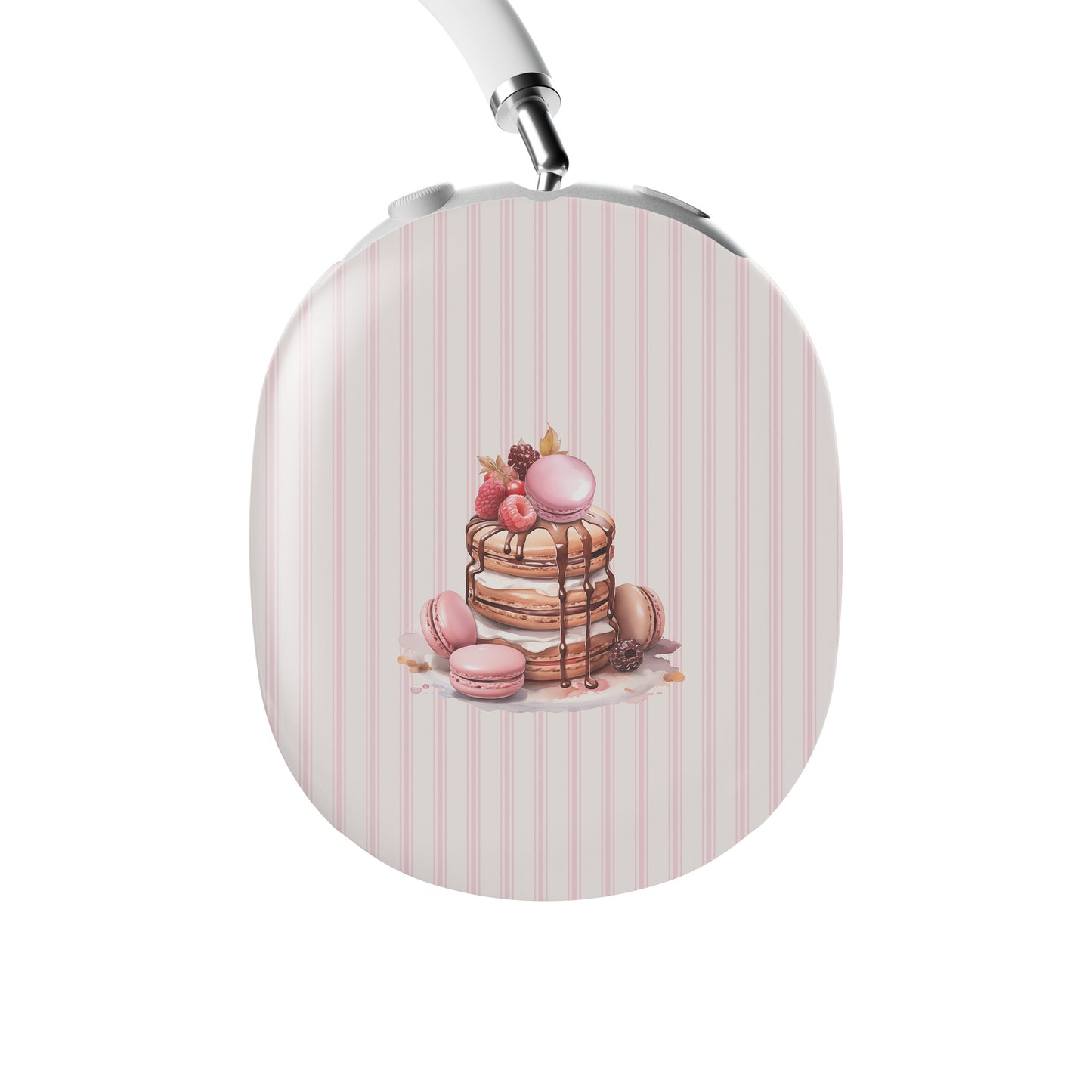 pink dessert airpods max case macaron pancake headphones cover aesthetic blush striped headphones case glossy protective airpods max case