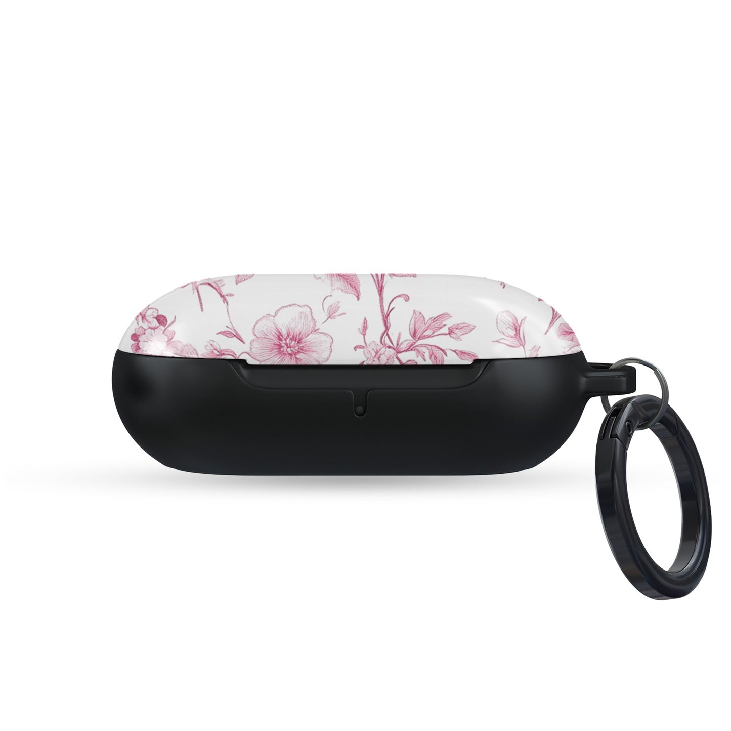 Glossy pink Galaxy Buds case with feminine floral design