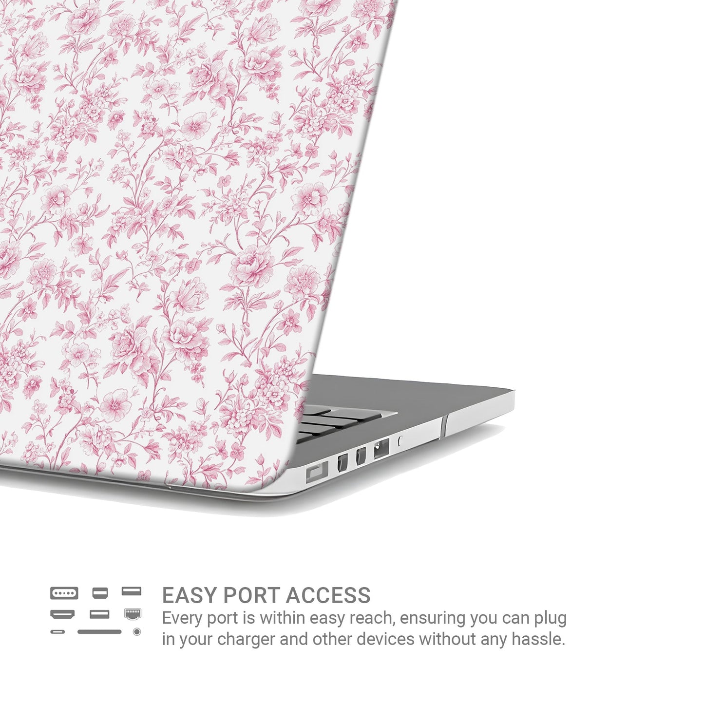 MacBook Case – slim rose floral hard shell cover for Air and Pro