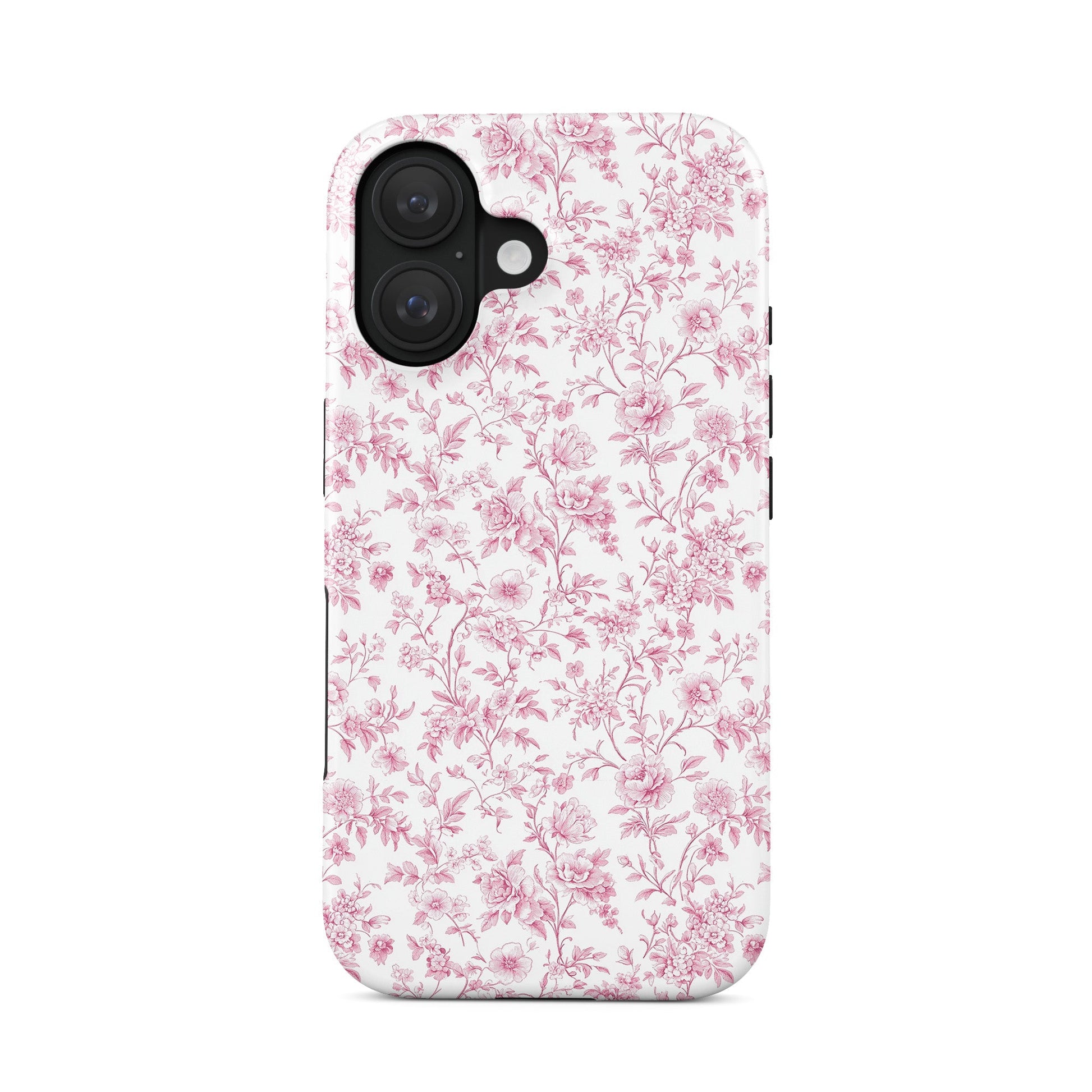 MagSafe Tough Phone Case – dual-layer pink floral design for iPhone