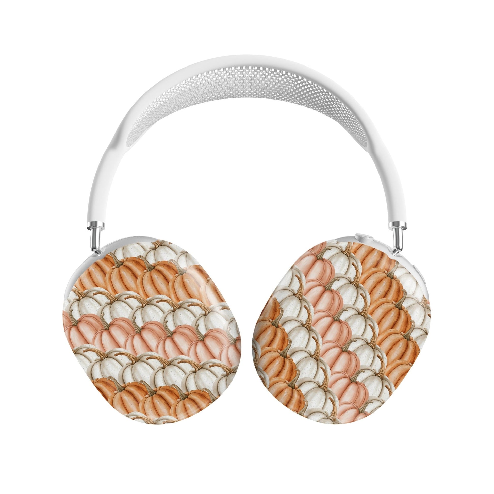 Protective AirPods Max cover in cozy autumn pumpkin pattern
