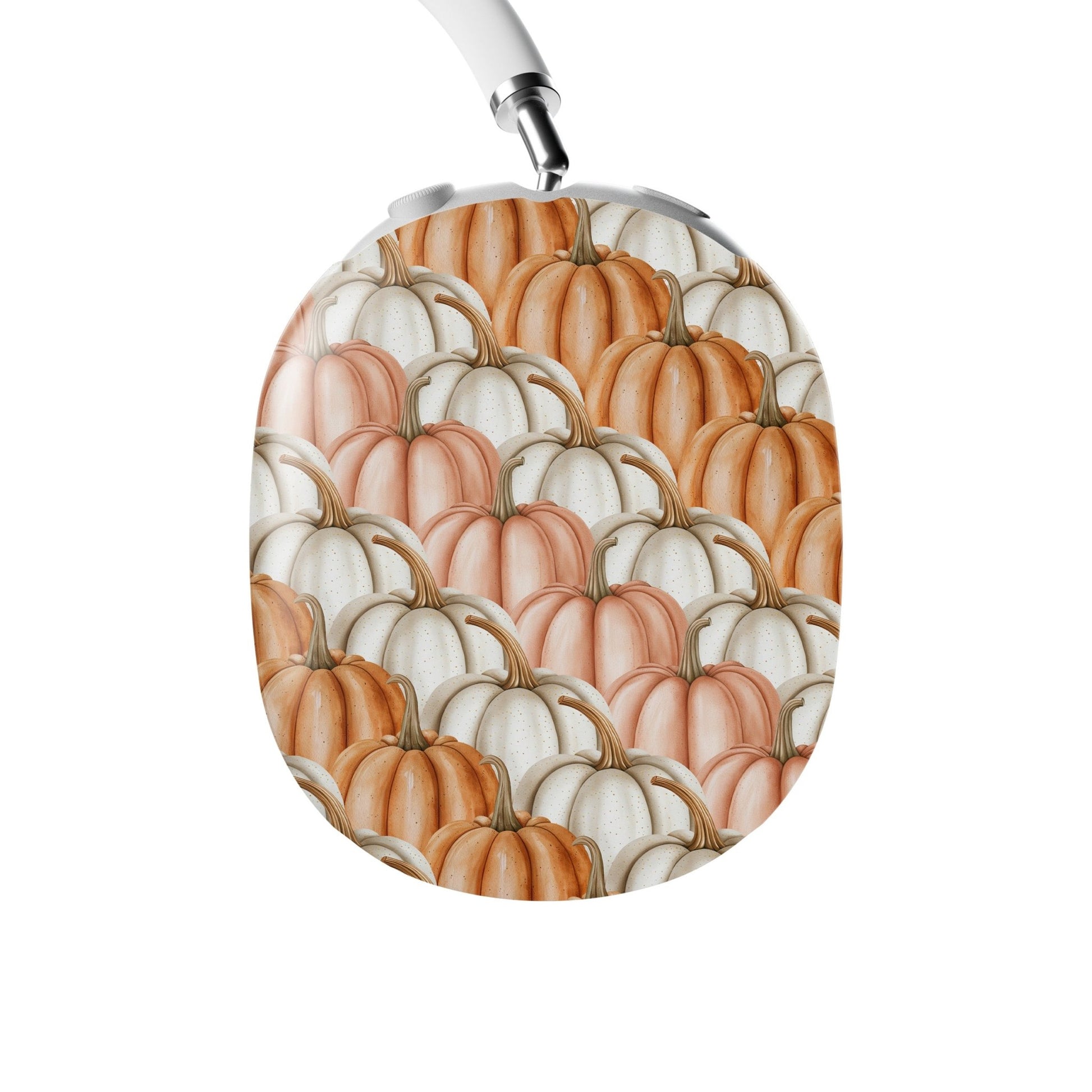 Protective AirPods Max cover in cozy autumn pumpkin pattern
