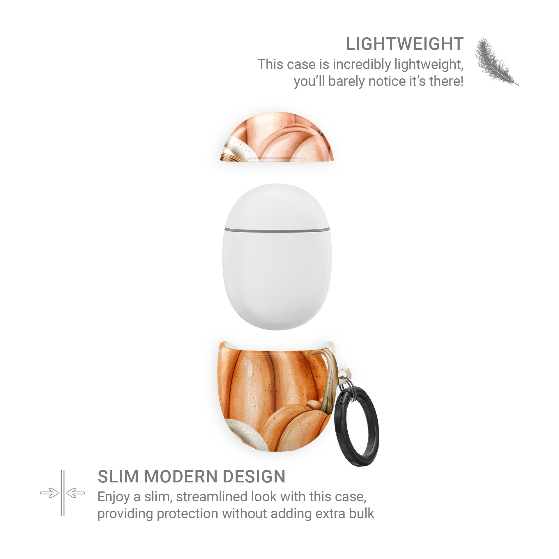 Protective Pixel Buds Pro case in cozy fall pumpkin pattern