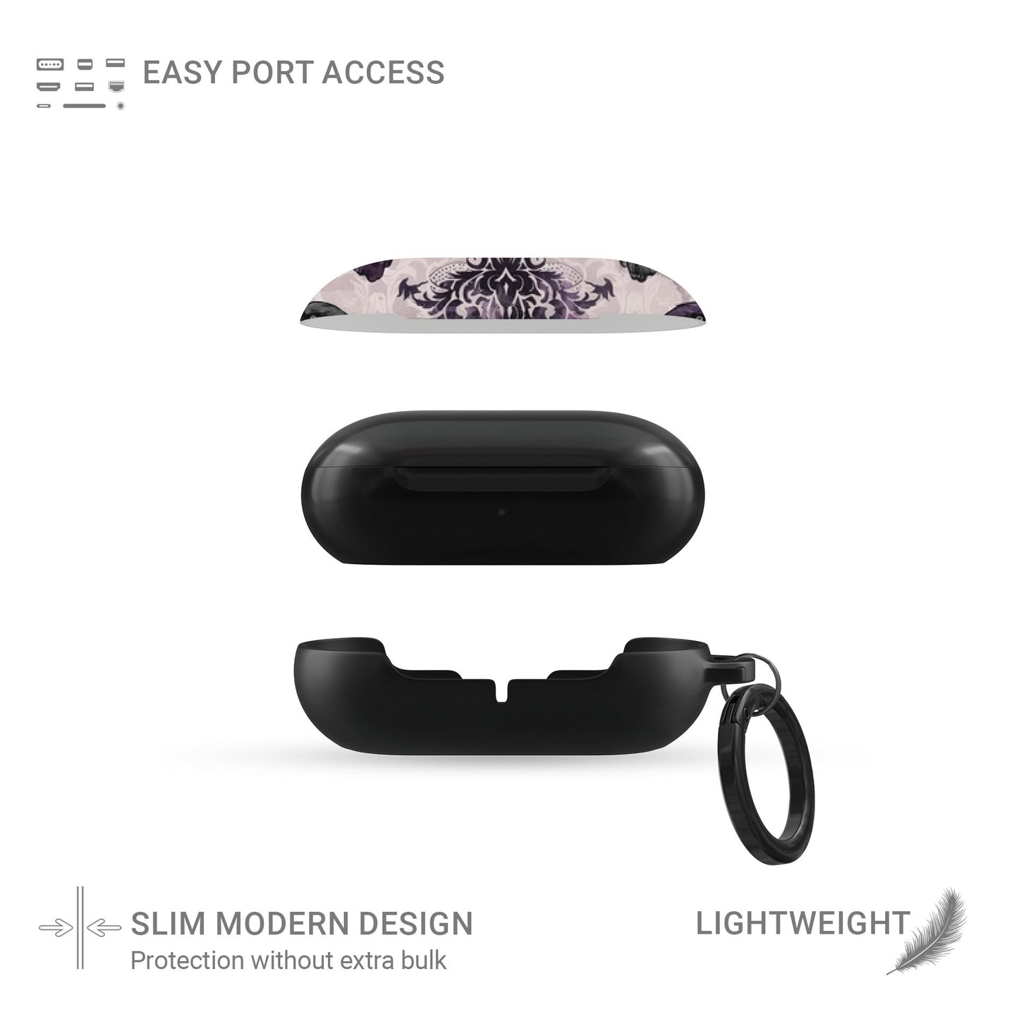 Raven’s Promise Samsung Buds Tough Case with raven artwork, glossy finish, and slim, impact-resistant shell.