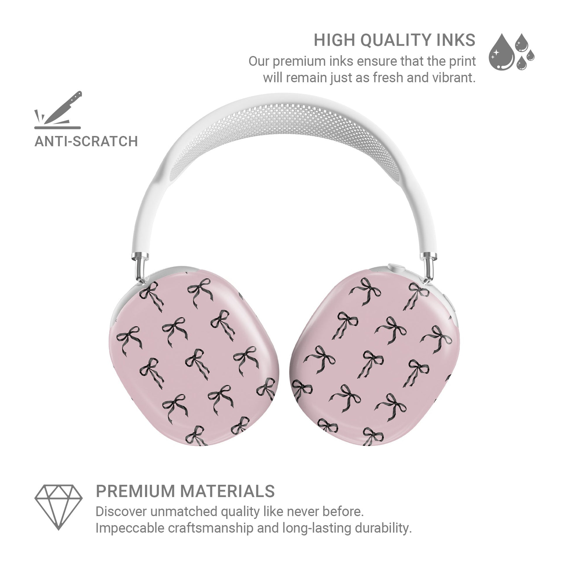 Scratch-resistant AirPods Max cover with bow design