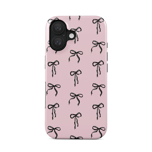 Designer MagSafe phone case with chic ribbon bow pattern