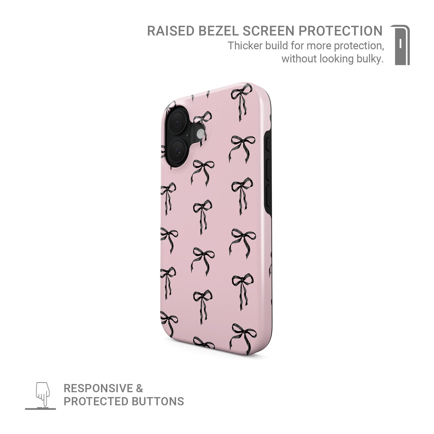 Designer MagSafe phone case with chic ribbon bow pattern