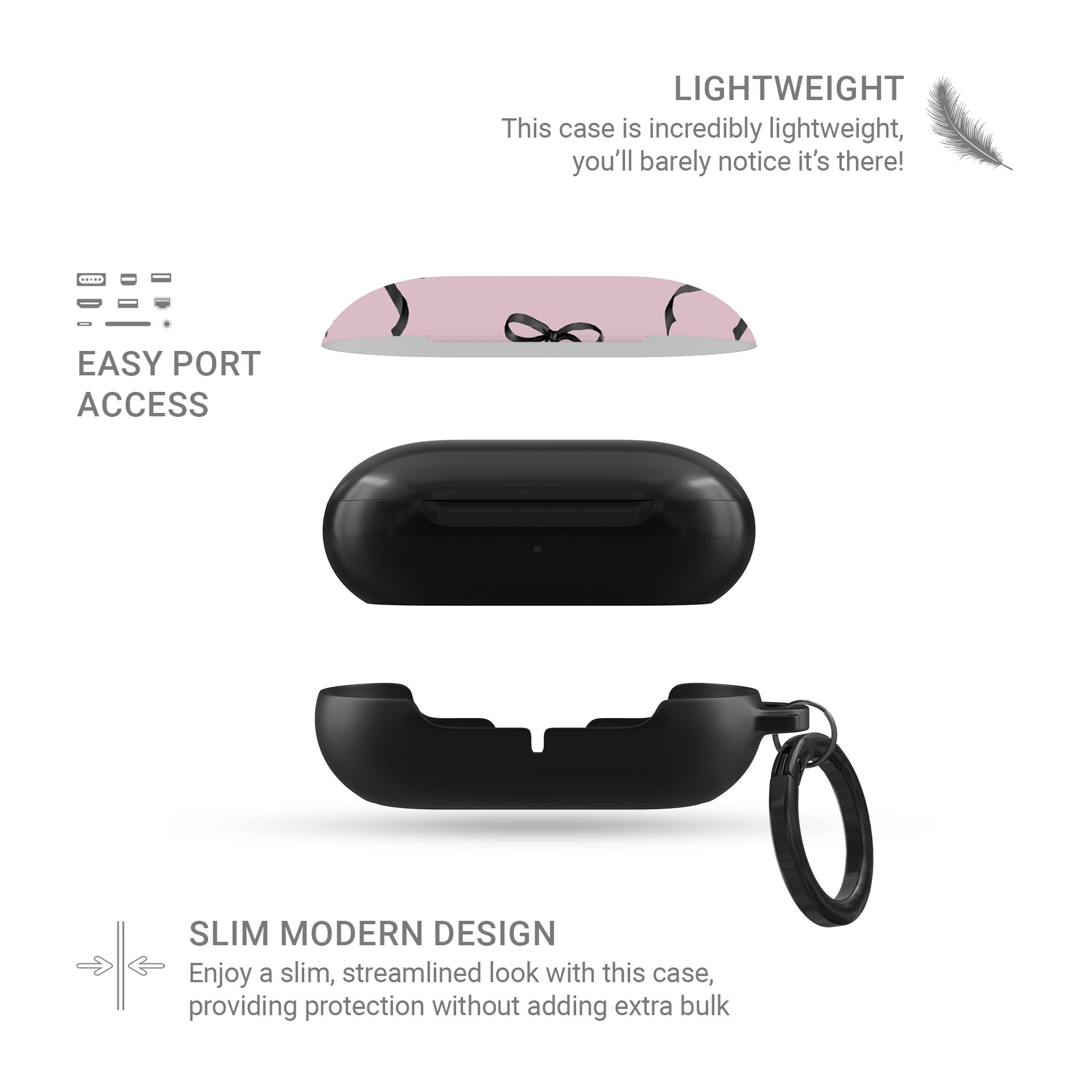 Samsung Buds Case – glossy bow design for Galaxy Buds