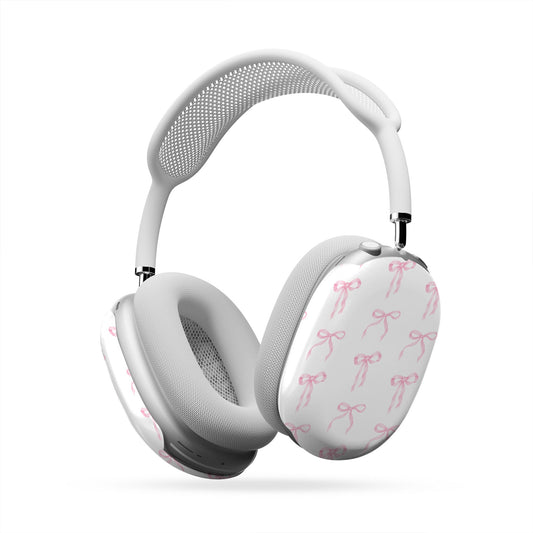 Slim protective AirPods Max case with satin-inspired bow pattern