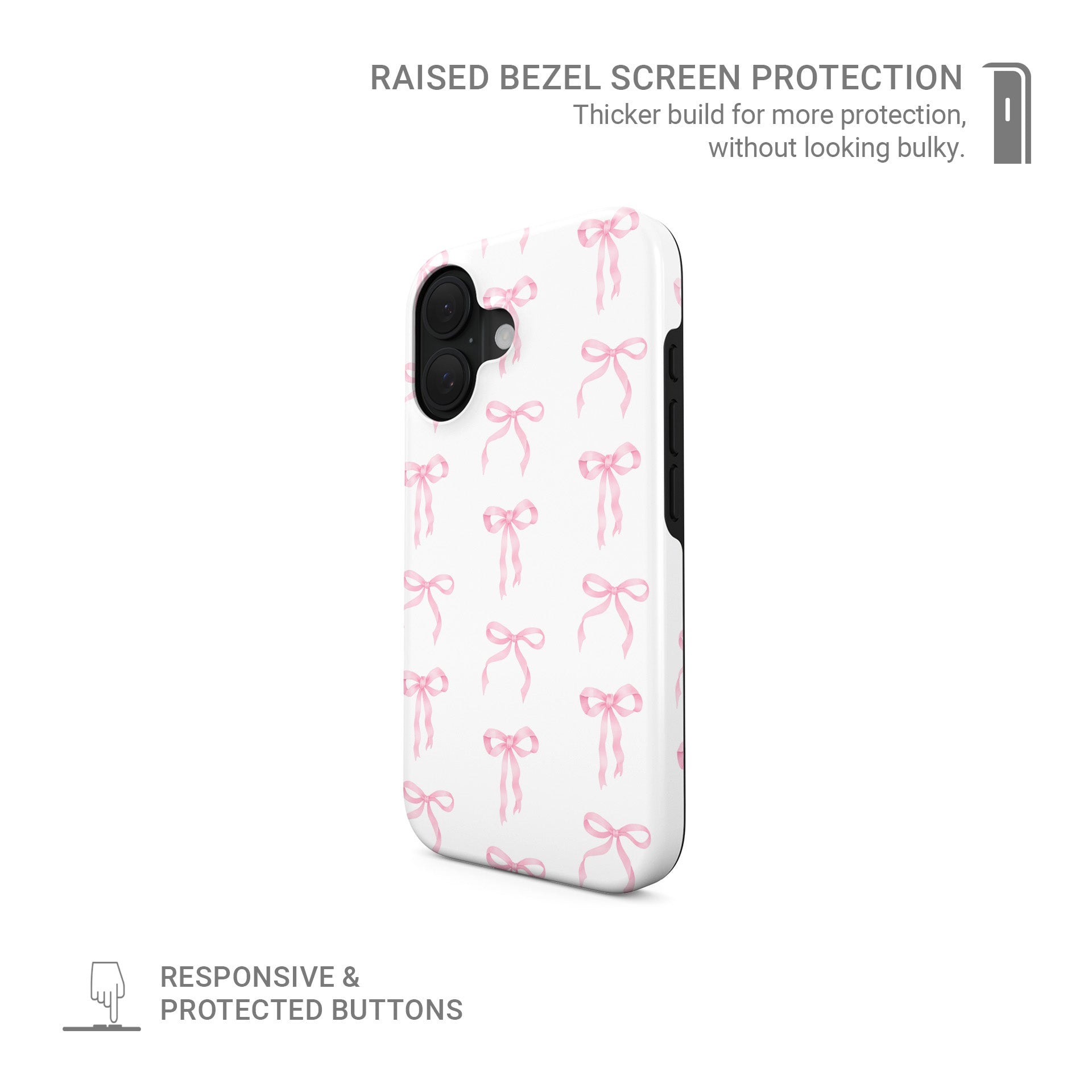 Cute girly MagSafe phone case with satin ribbon bows