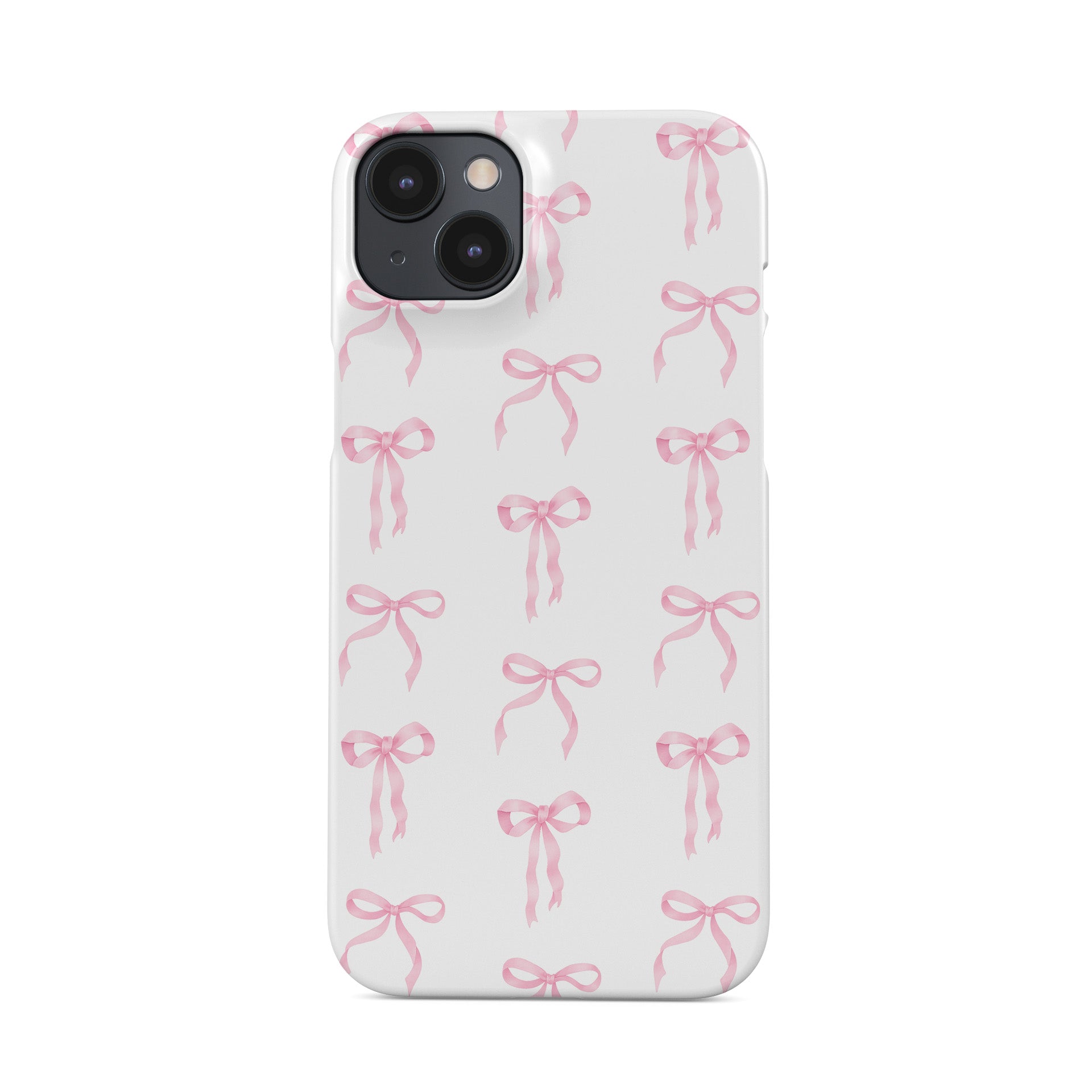 Dual-layer protective phone case with satin bow pattern