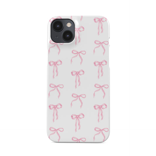 Dual-layer protective phone case with satin bow pattern