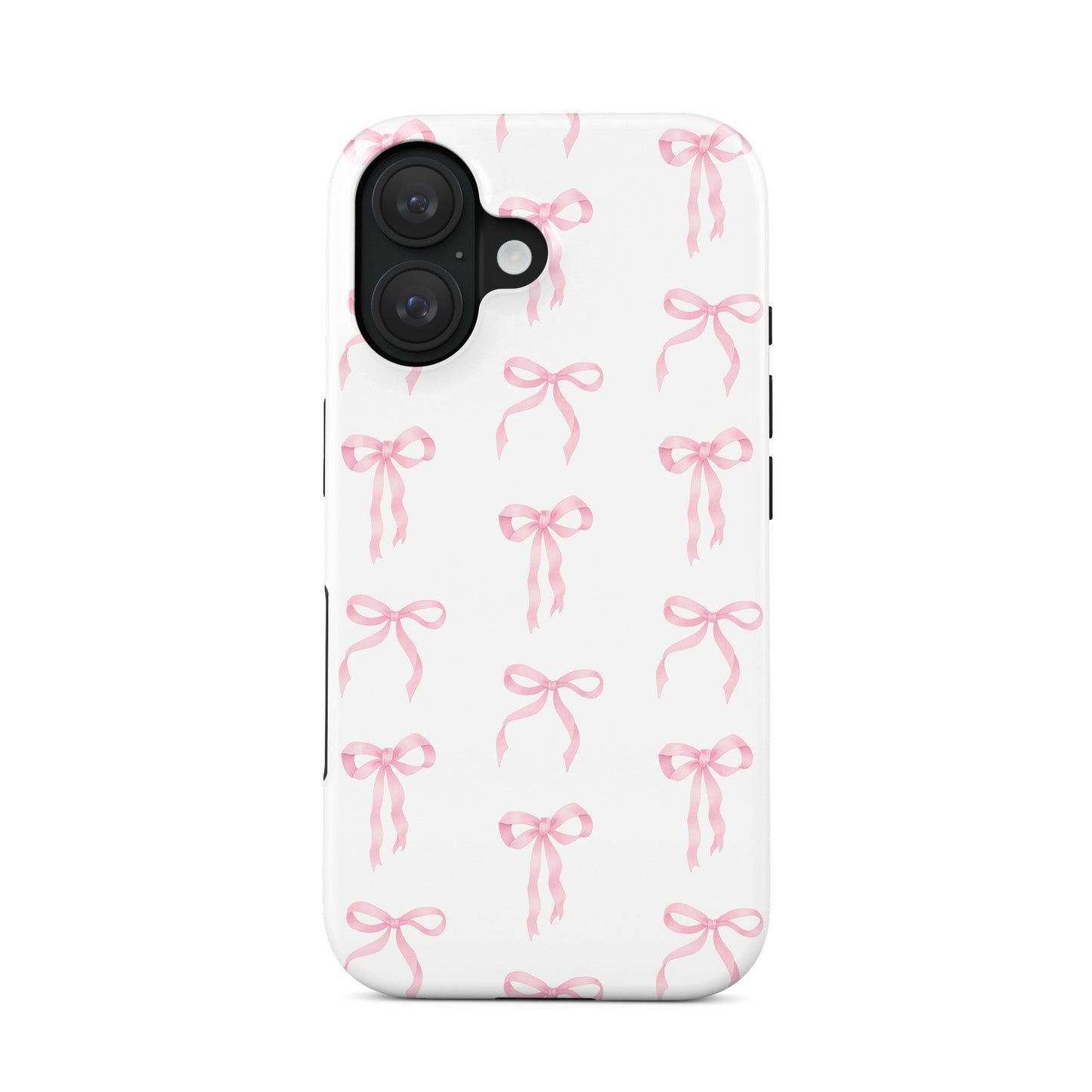 Cute bow tough phone case – feminine pink ribbon design